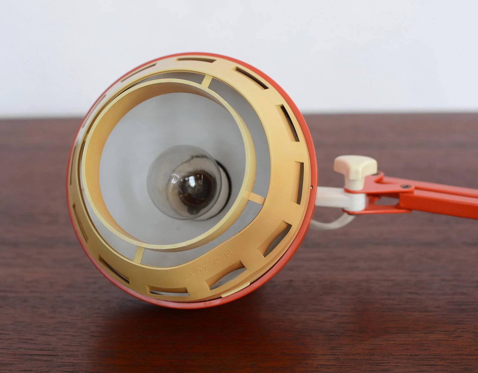 1960s Mid Century Modern Swedish Anglepoise Orange Desk Lamp - 11