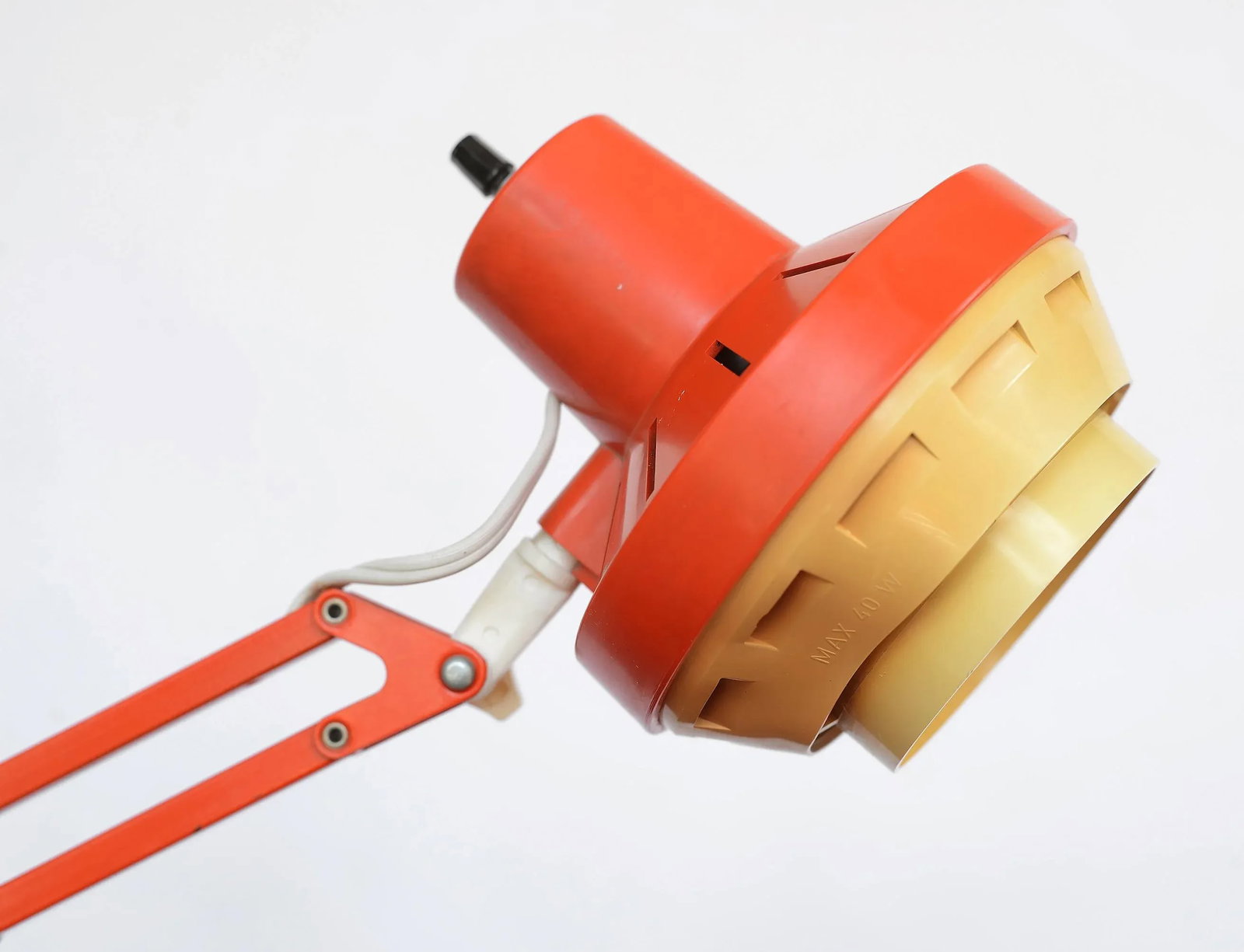 1960s Mid Century Modern Swedish Anglepoise Orange Desk Lamp - 12
