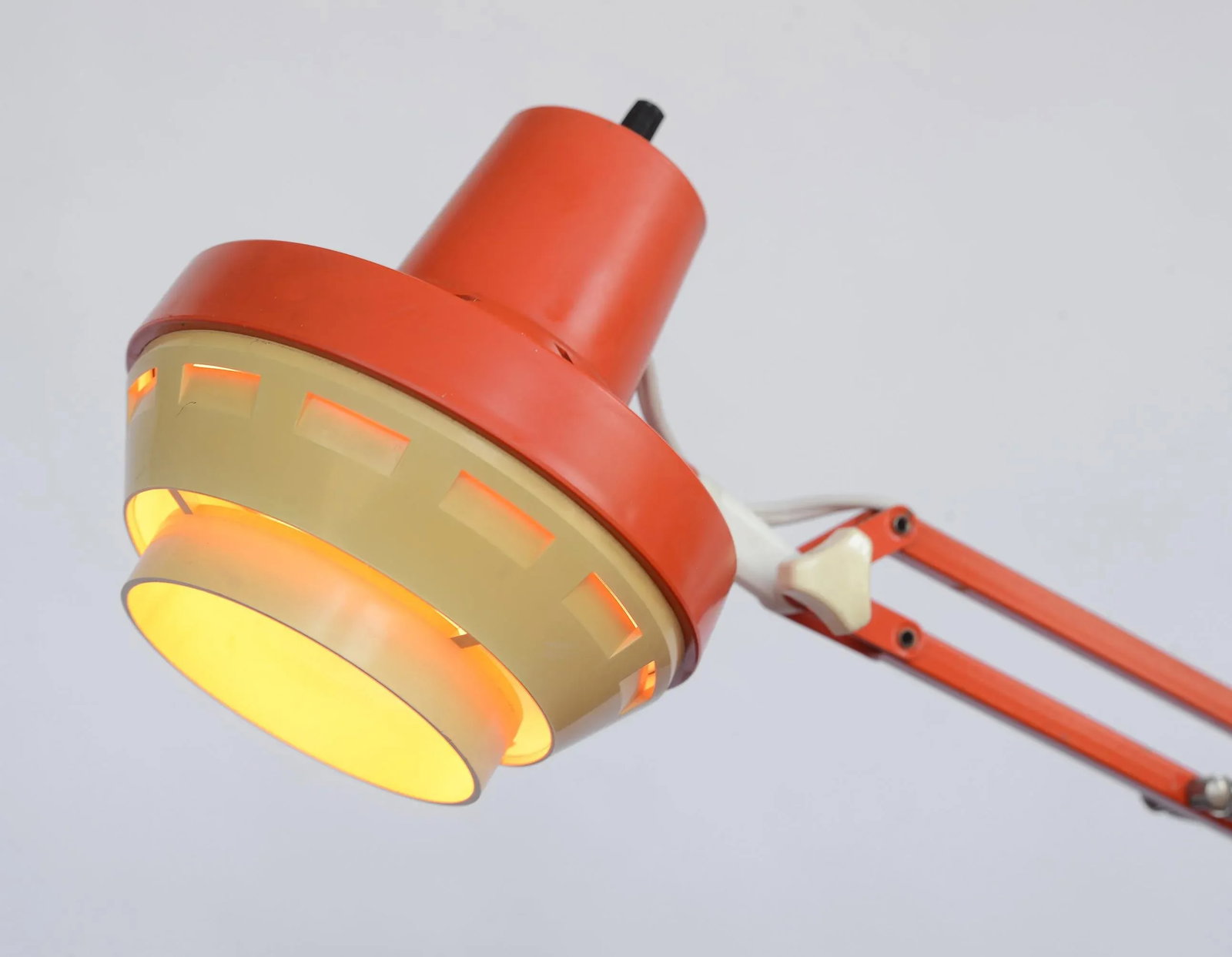 1960s Mid Century Modern Swedish Anglepoise Orange Desk Lamp - 4