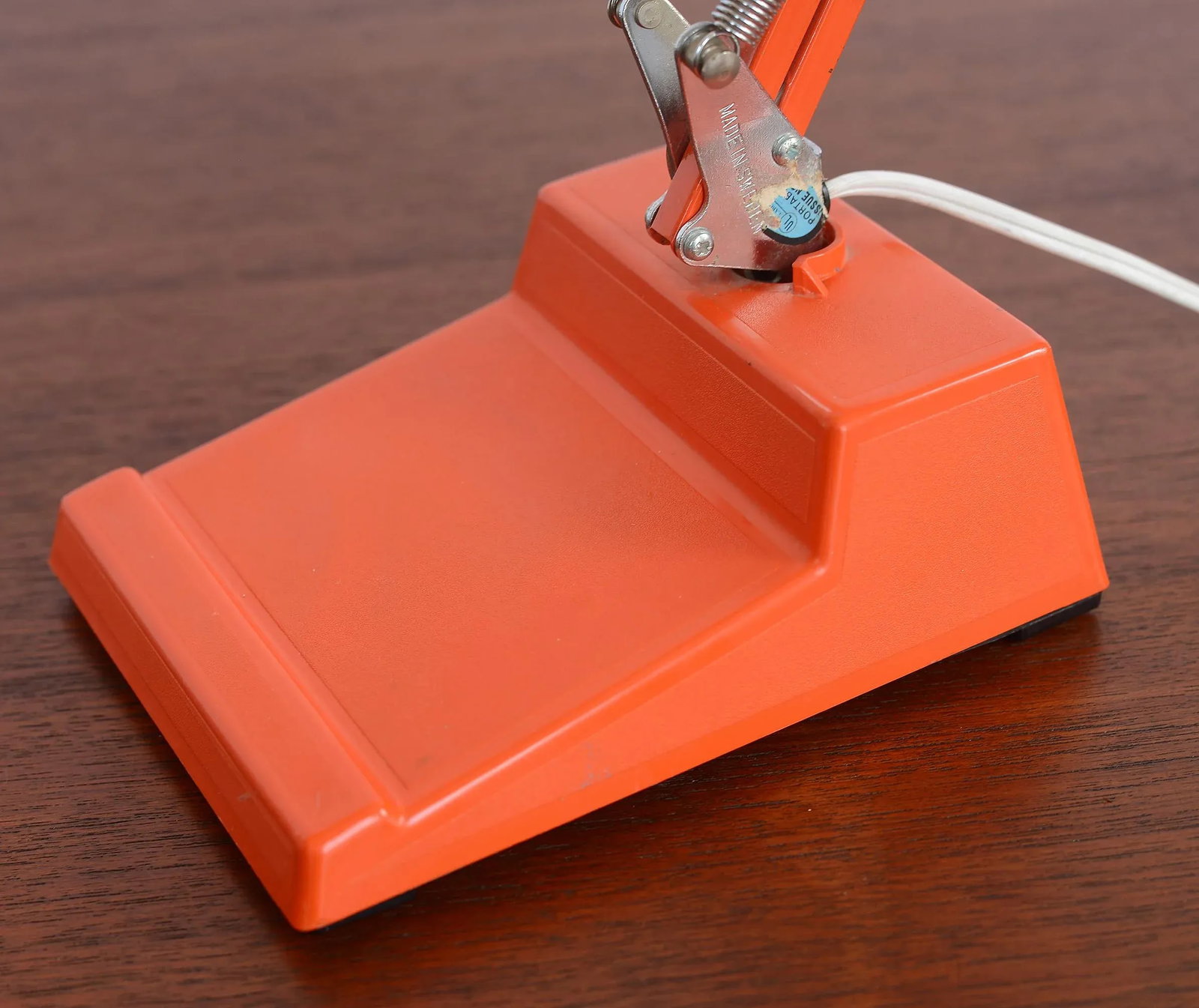 1960s Mid Century Modern Swedish Anglepoise Orange Desk Lamp - 5