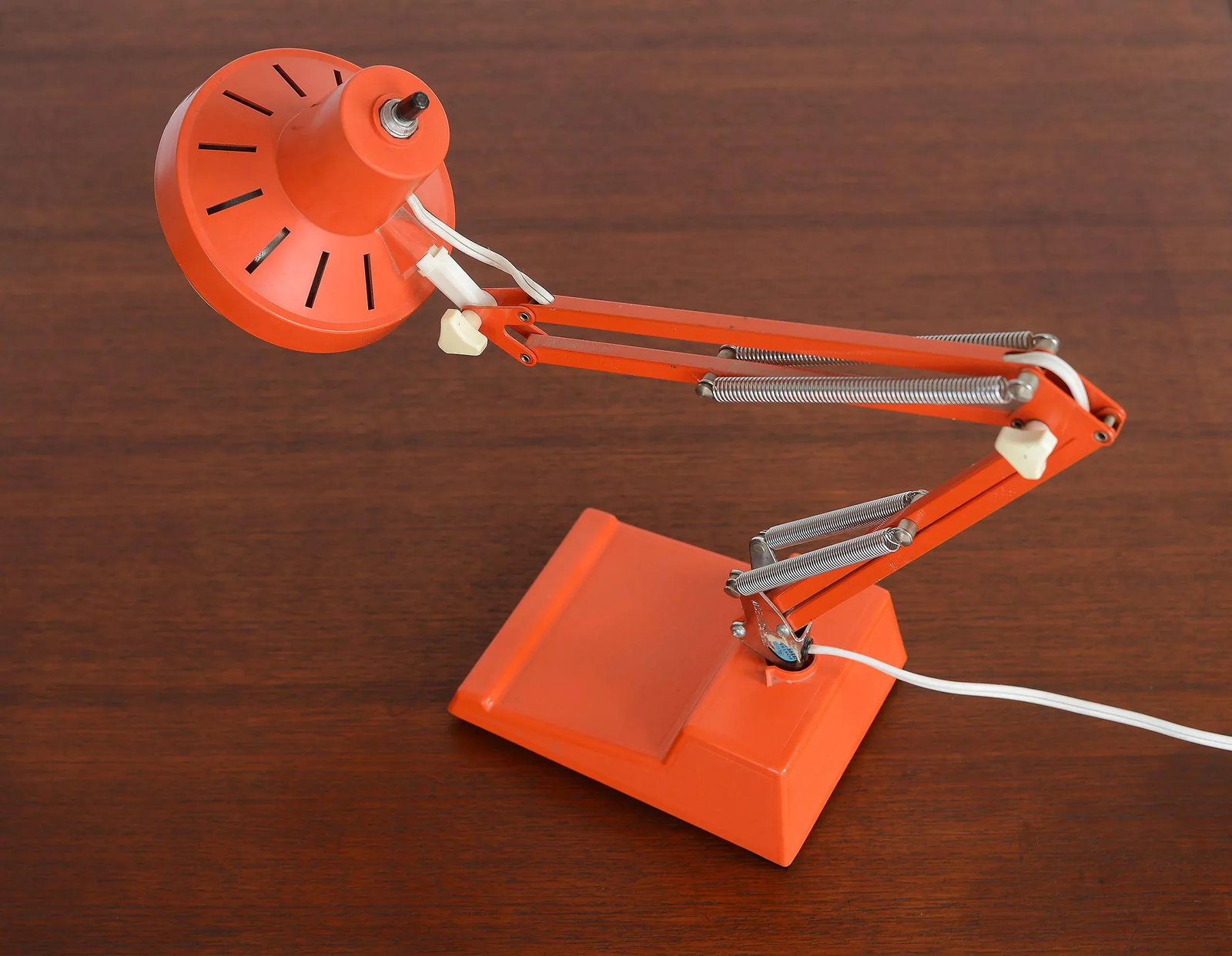 1960s Mid Century Modern Swedish Anglepoise Orange Desk Lamp - 6