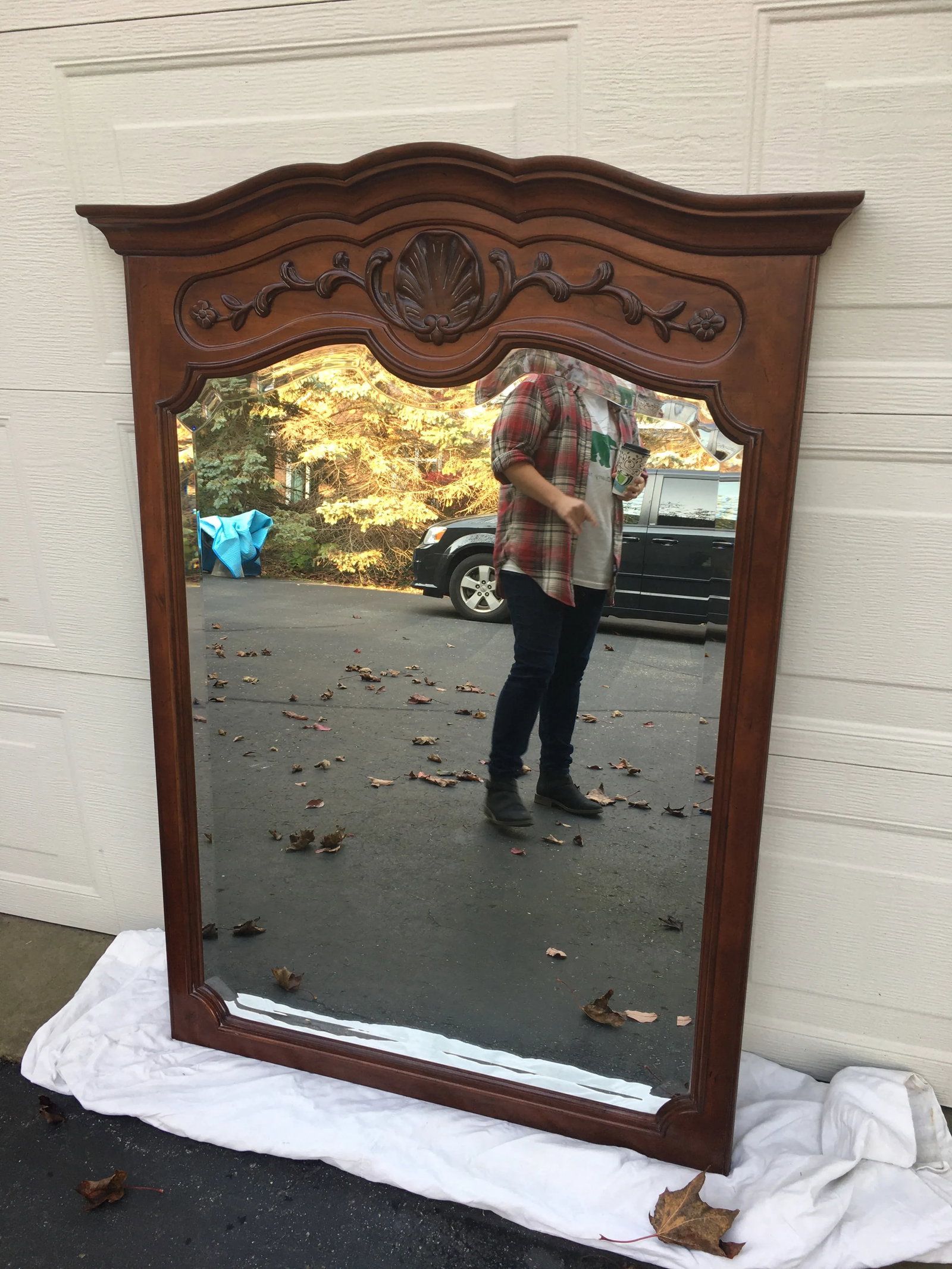 1990s Century Furniture Cherry "Chardeau Collection" Mirror - 6