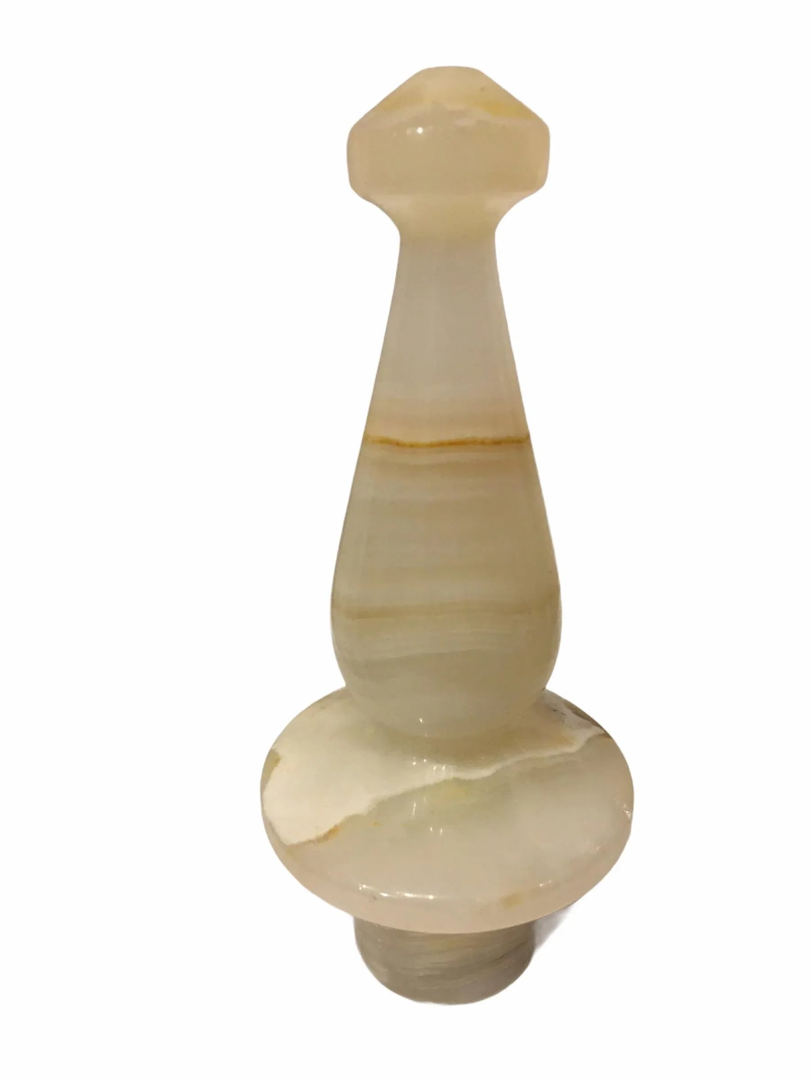 1940s Italian Mid-Century Carved Marble Decanter With Matching Goblets Wine Glass Set - 3 Pieces - 5