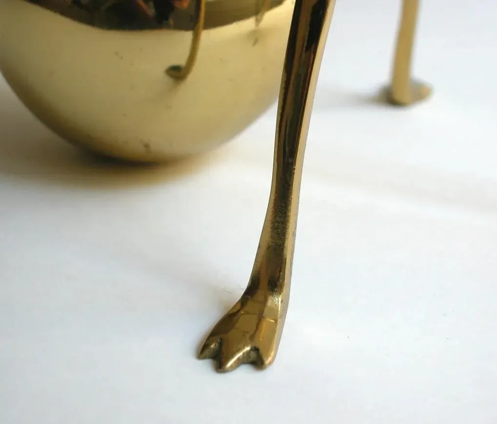 1960s w.a.s Benson Style English Arts and Crafts Brass Cannonball Candlestick Holder - 4