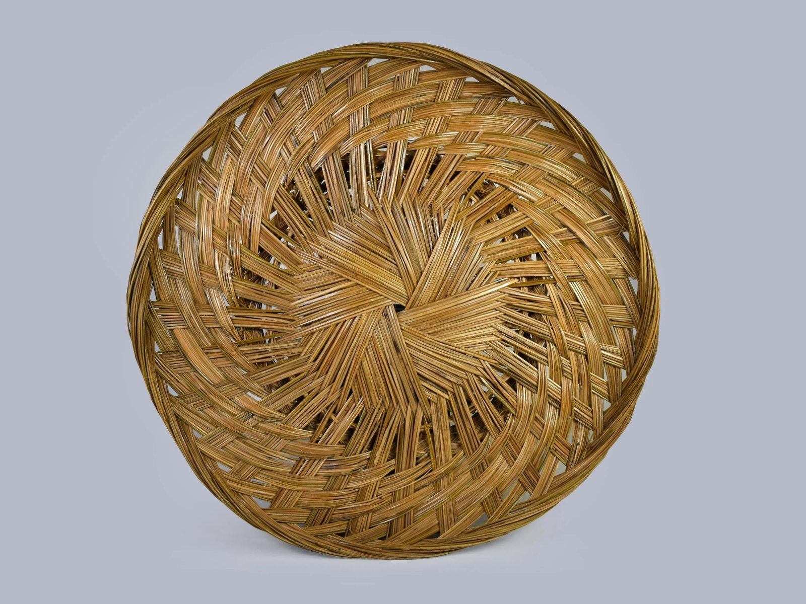 Hand Woven Wicker Rattan Boho Wall Hanging Decor Round Basket - a Pair - 3