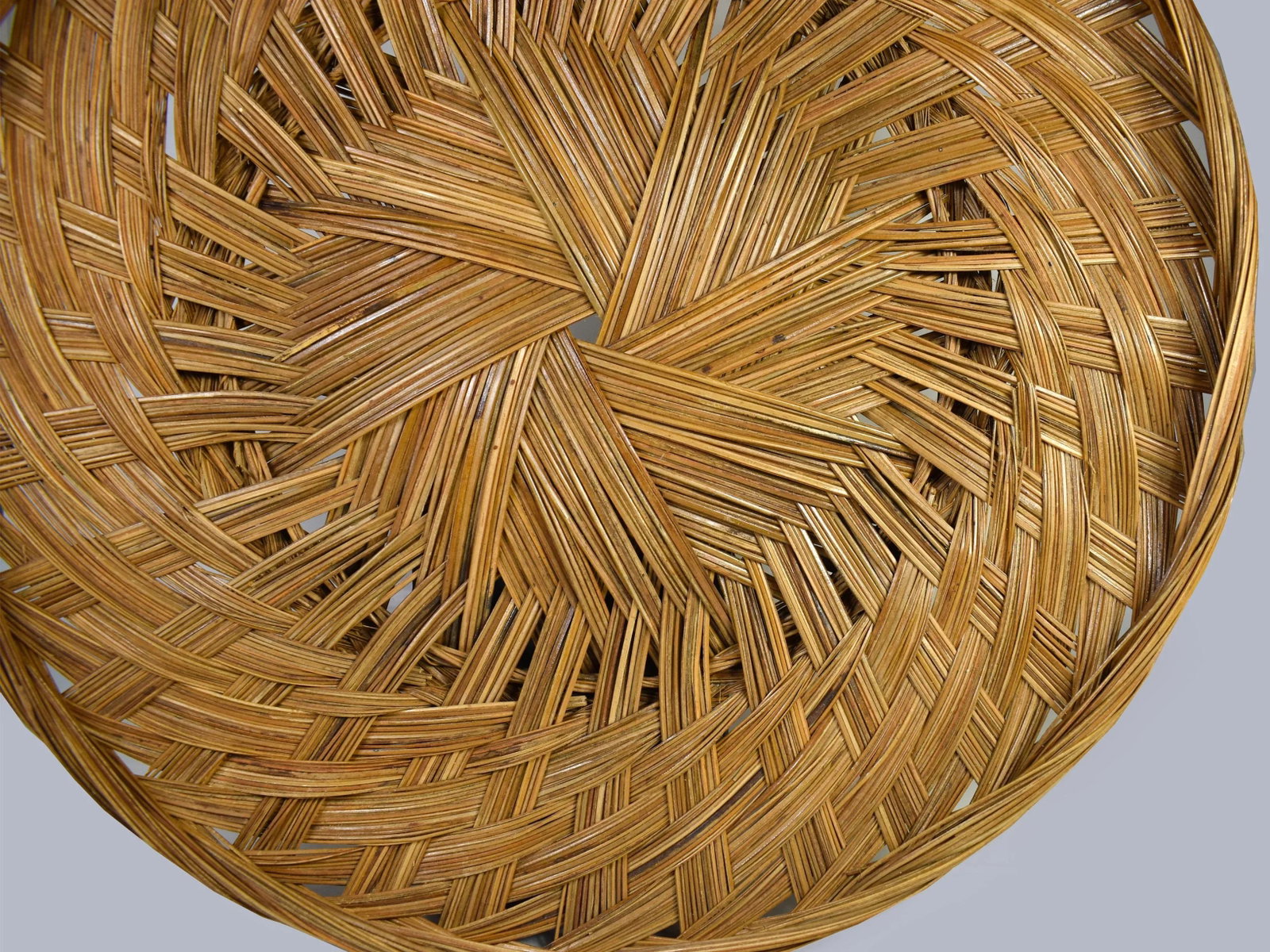 Hand Woven Wicker Rattan Boho Wall Hanging Decor Round Basket - a Pair - 5