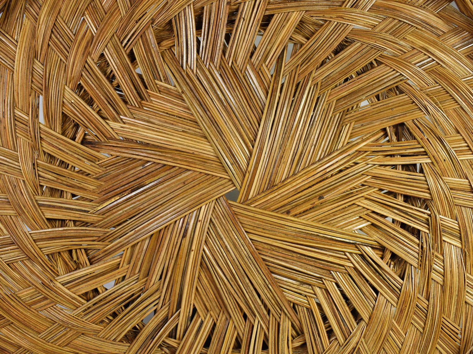 Hand Woven Wicker Rattan Boho Wall Hanging Decor Round Basket - a Pair - 6