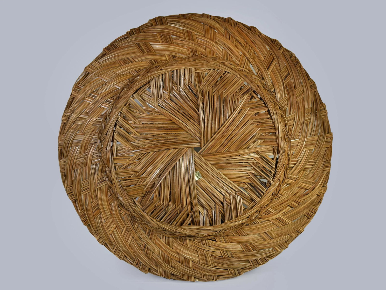 Hand Woven Wicker Rattan Boho Wall Hanging Decor Round Basket - a Pair - 7