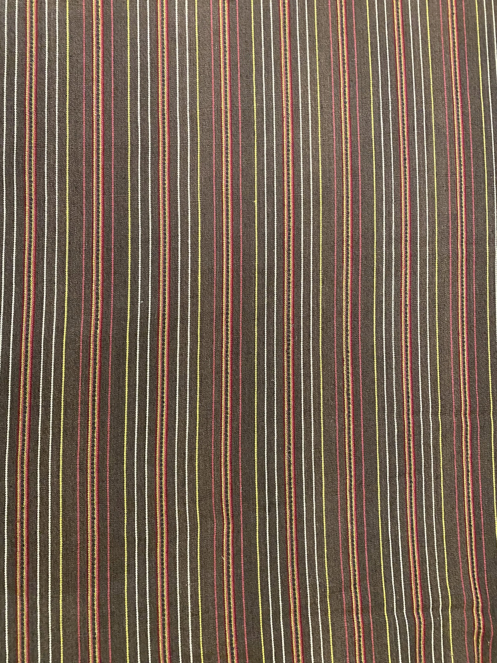 Osborne & Little's "Tabriz Bukhara" Woven Stripe Fabric - 8' Piece: Osborne & Little's Tabriz Collection "Bukhara" woven fabric features a vertical striped pattern composed of brightly coloured fine lines and small blocks on contrasting grounds. Bukhara is the former