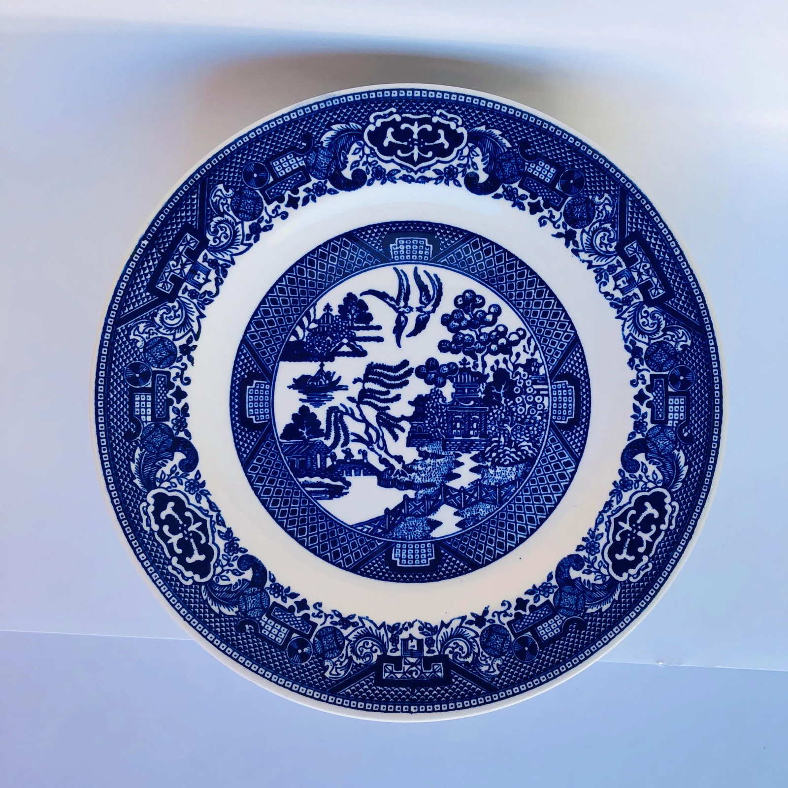 Vintage Blue Willow Luncheon (6) Plates 9.25" Usa - 2