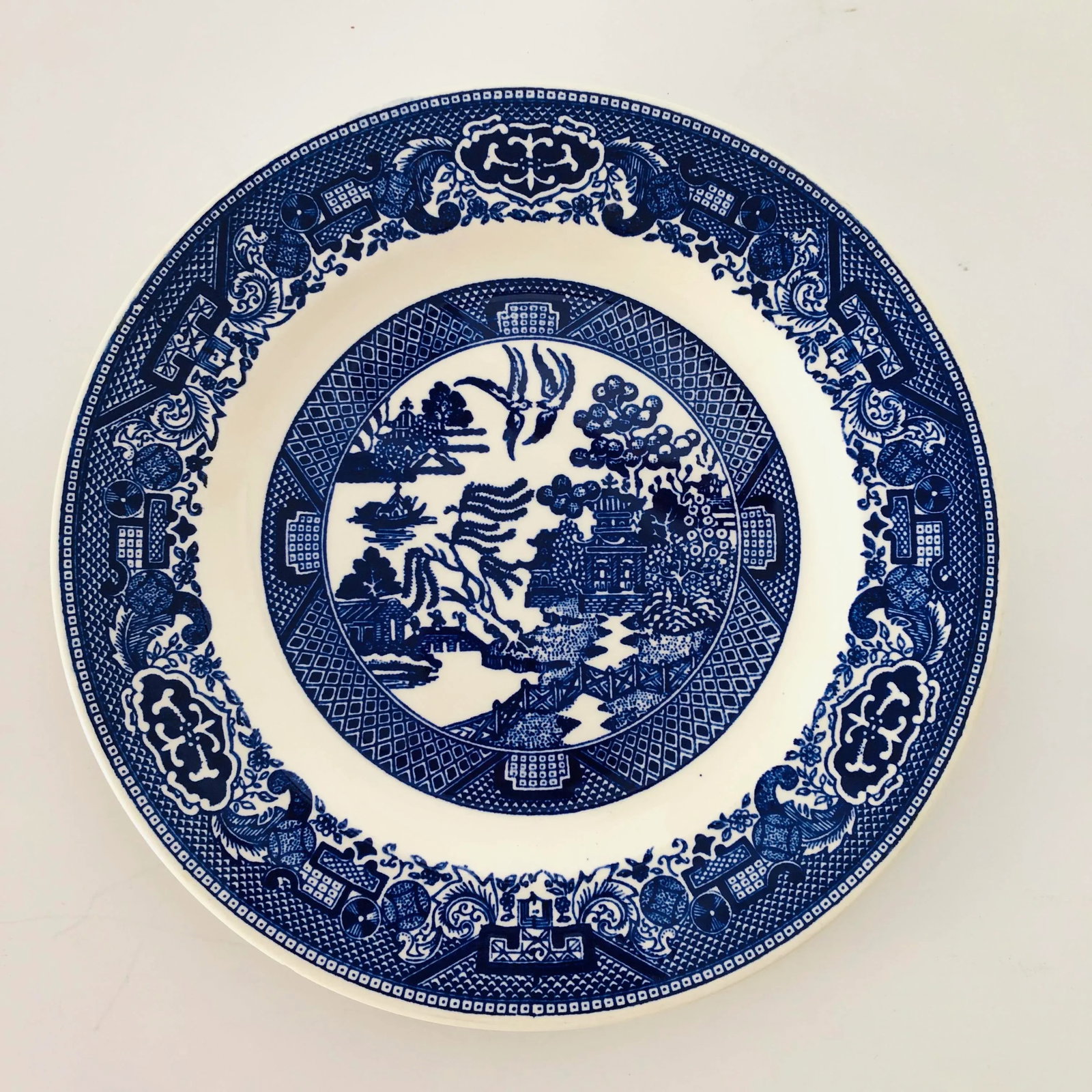 Vintage Blue Willow Luncheon (6) Plates 9.25" Usa - 5