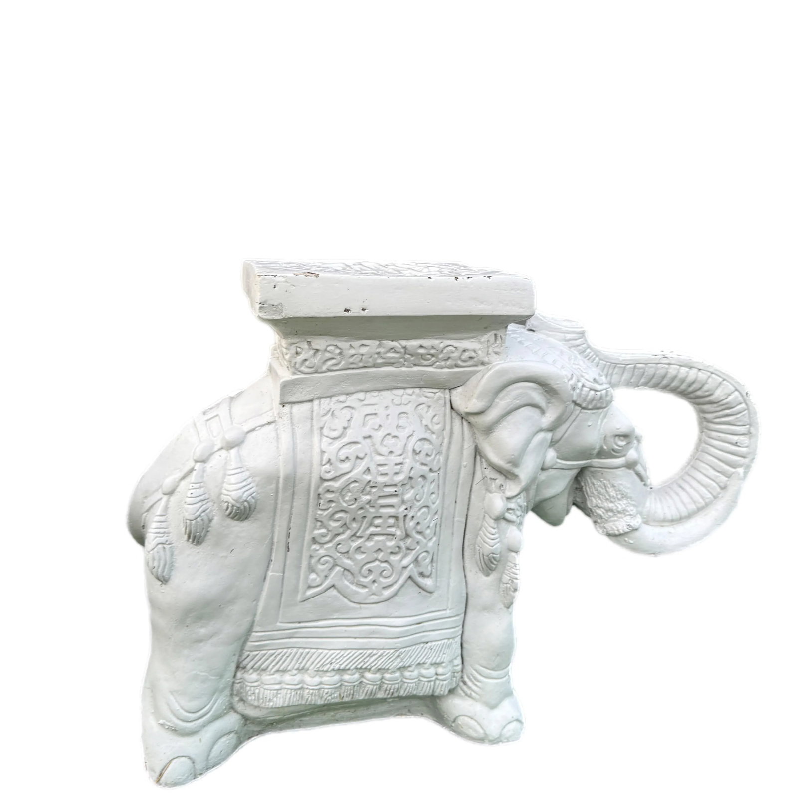 1970s White Elephant Ceramic Garden Stools-a Pair - 2