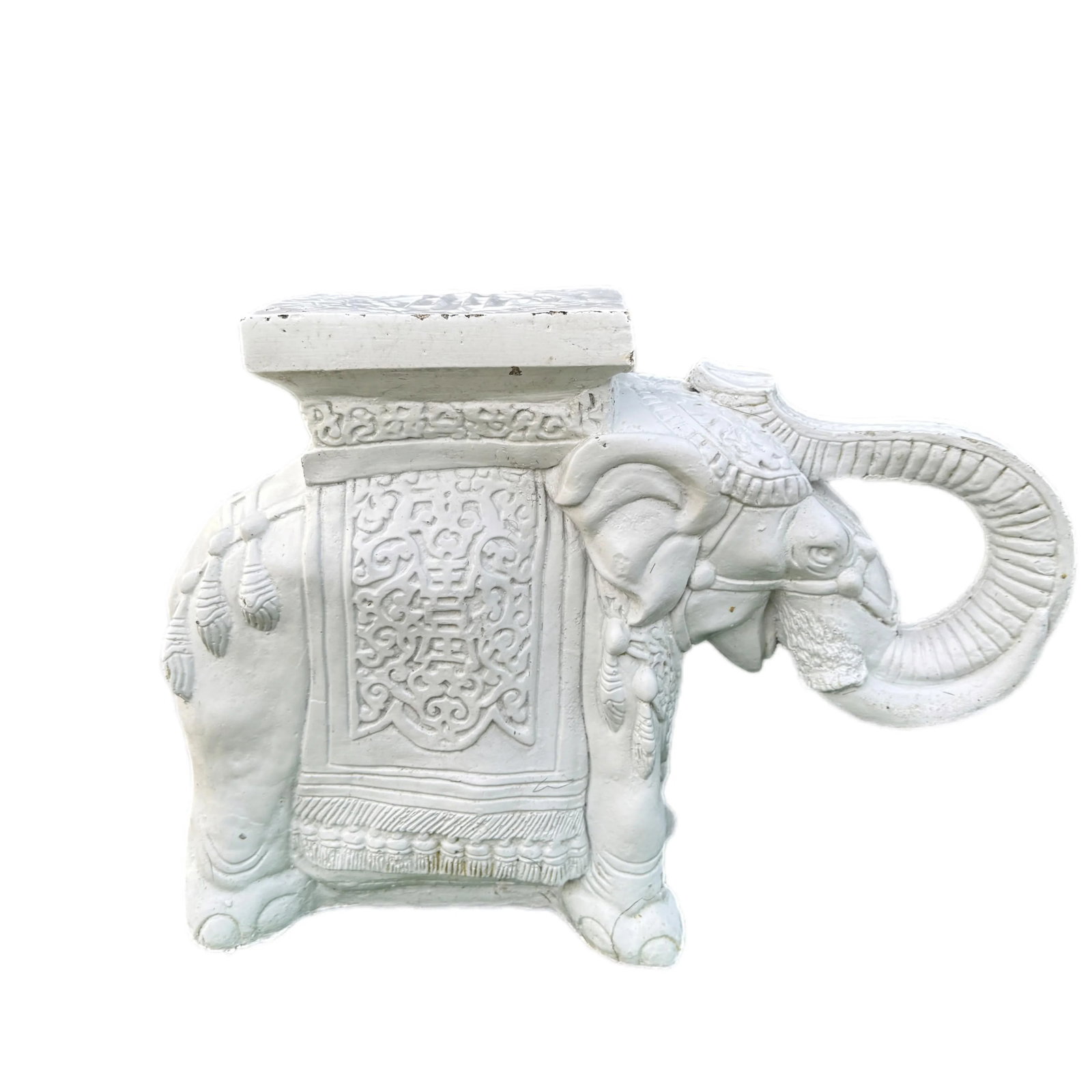 1970s White Elephant Ceramic Garden Stools-a Pair - 9
