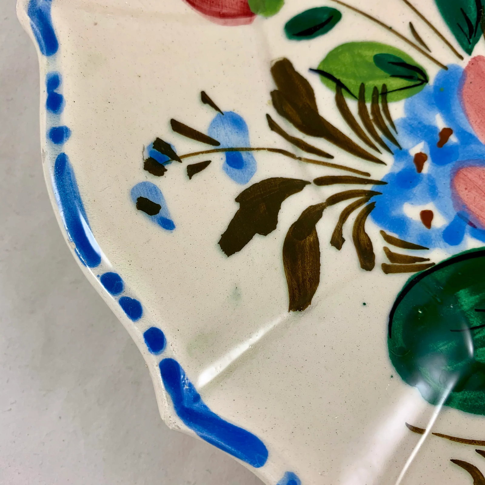 Italian Renaissance Revival Faience Nove Rose Floral Serving Platter - 6