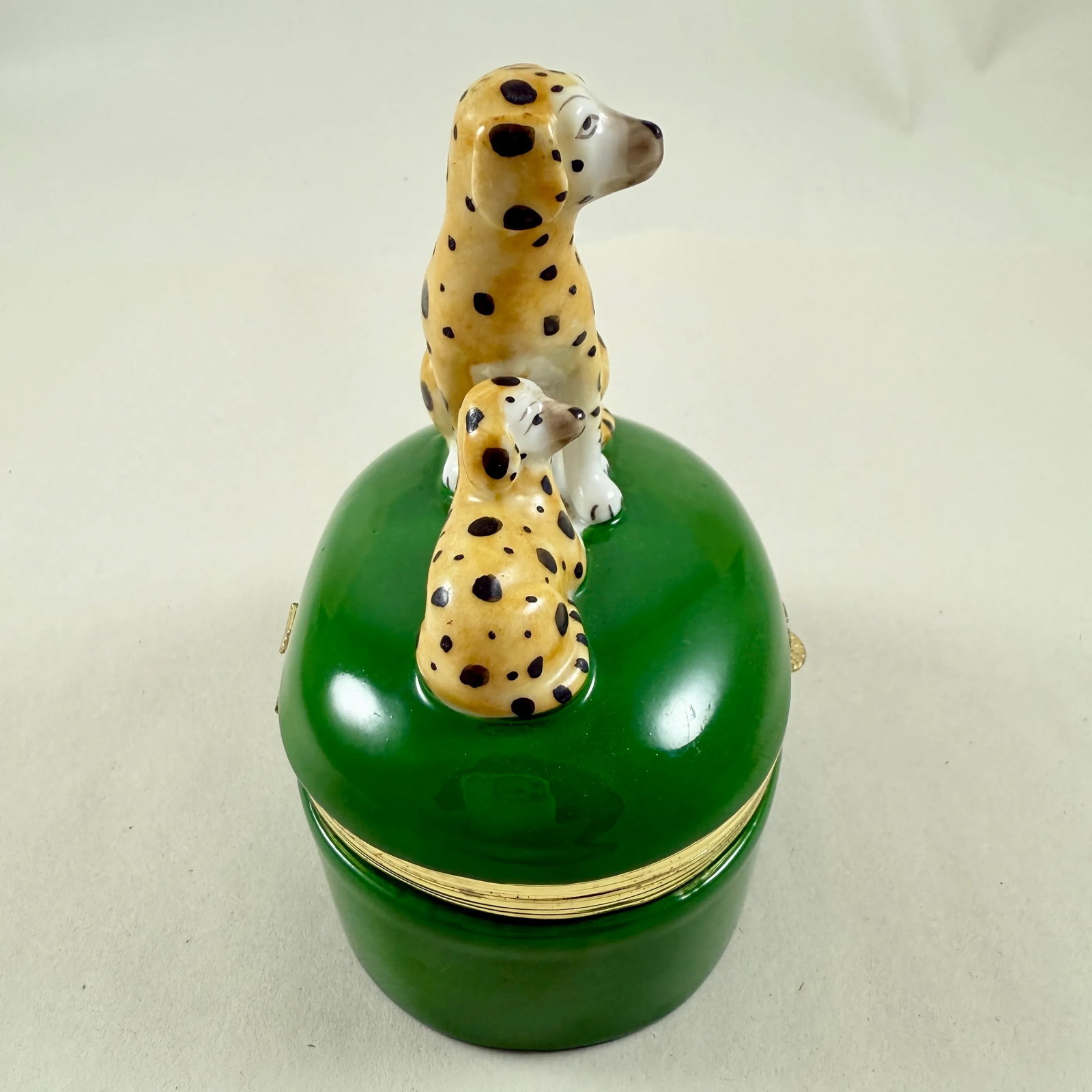 Fitz & Floyd Spotted Dogs Porcelain Trinket Box - 3