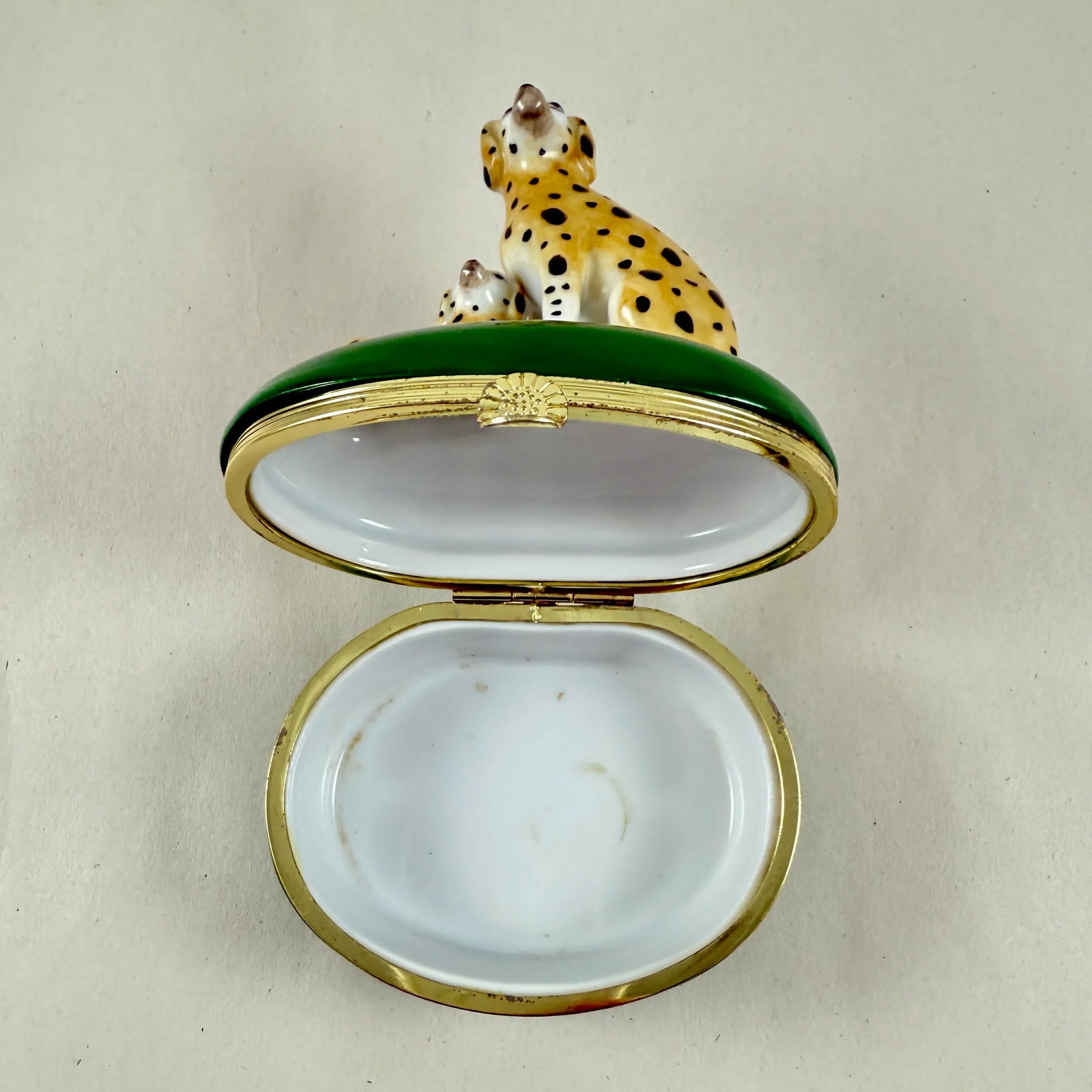 Fitz & Floyd Spotted Dogs Porcelain Trinket Box - 6