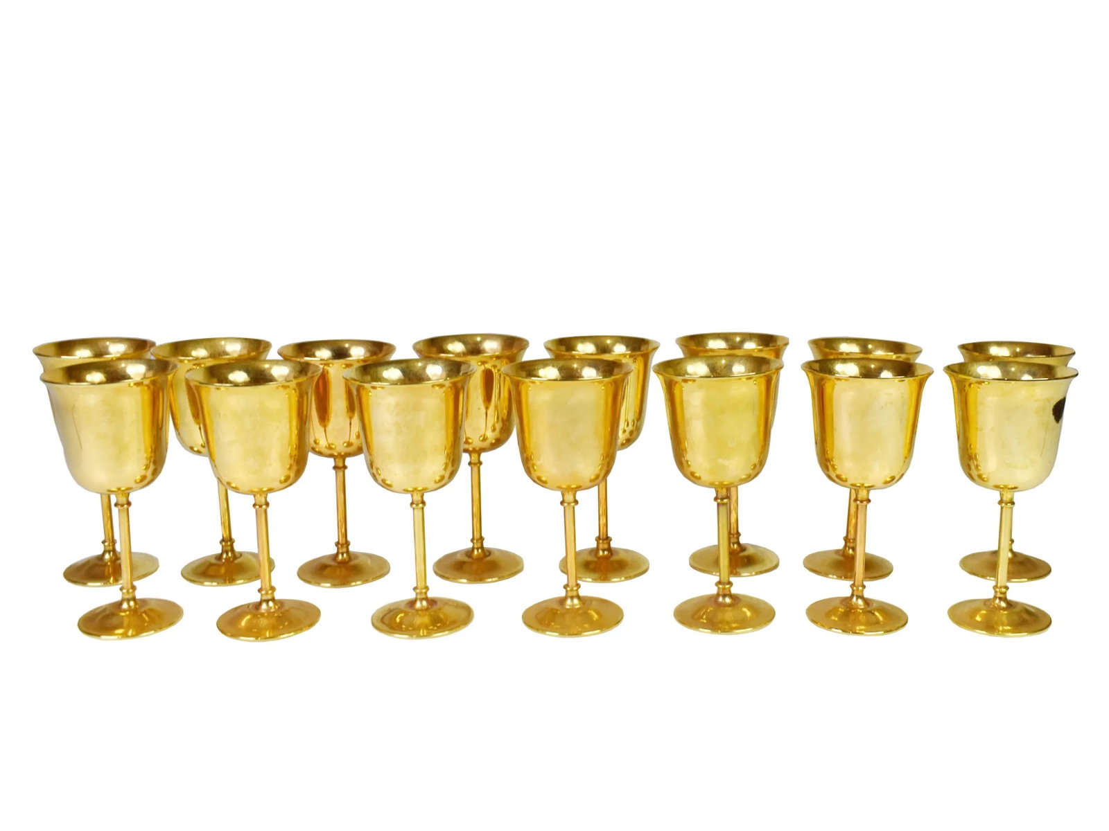 Vintage International Silver Company Gold Plated Mini Goblet/Cordials - Set of 15 - 2