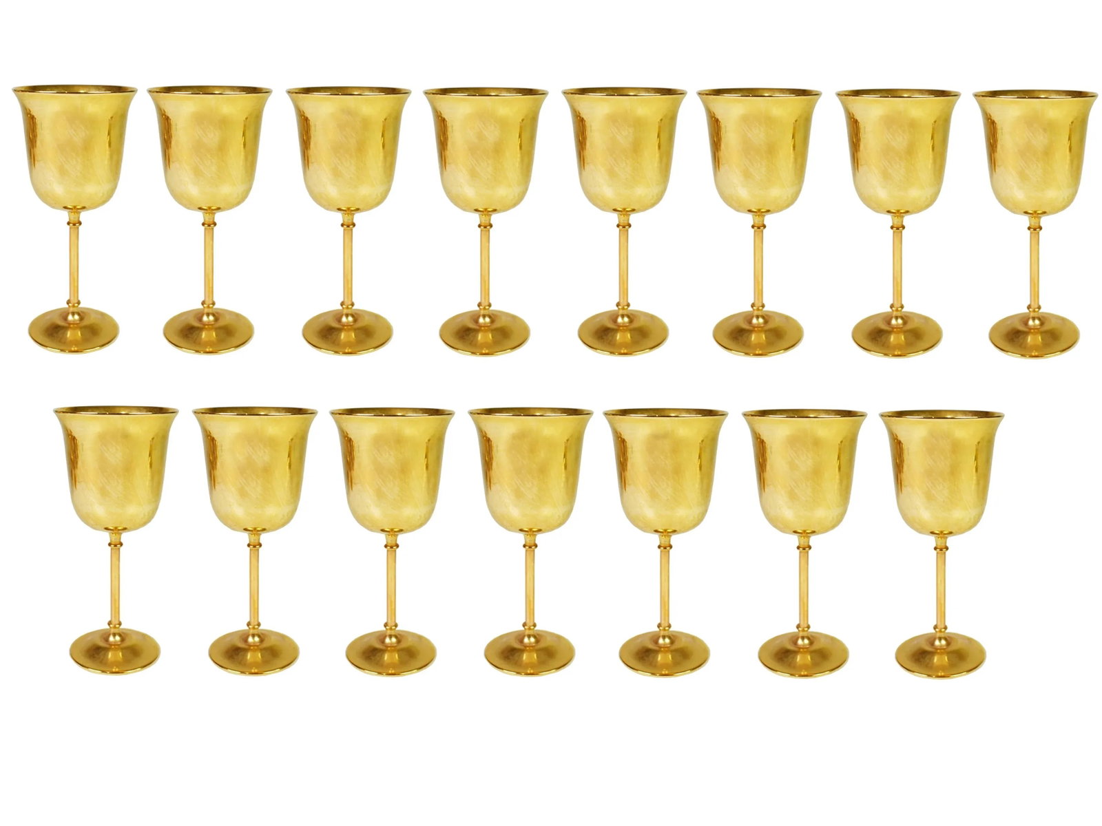 Vintage International Silver Company Gold Plated Mini Goblet/Cordials - Set of 15 - 7