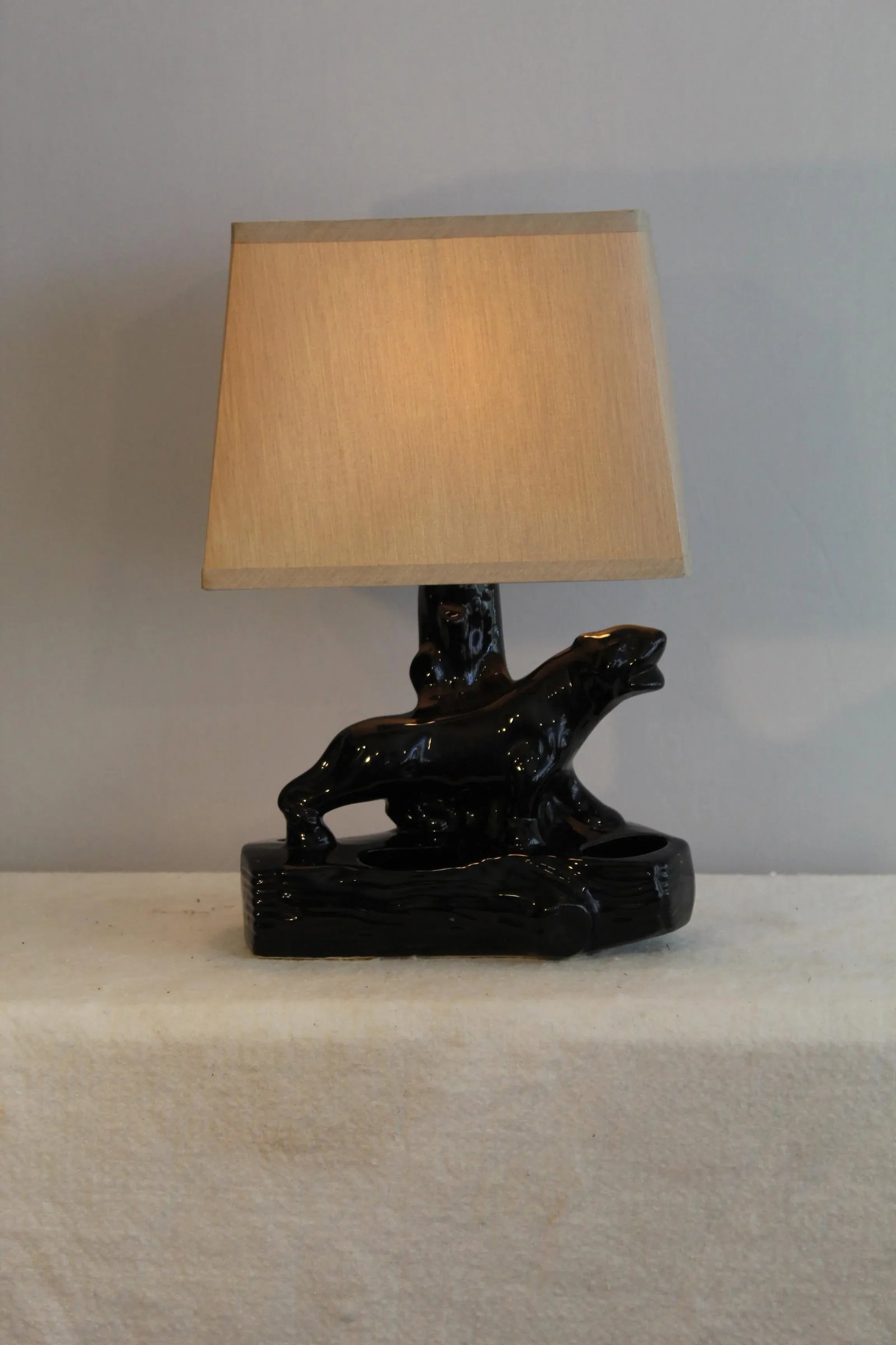 1950s California Ceramic Panther Table Lamp - 11
