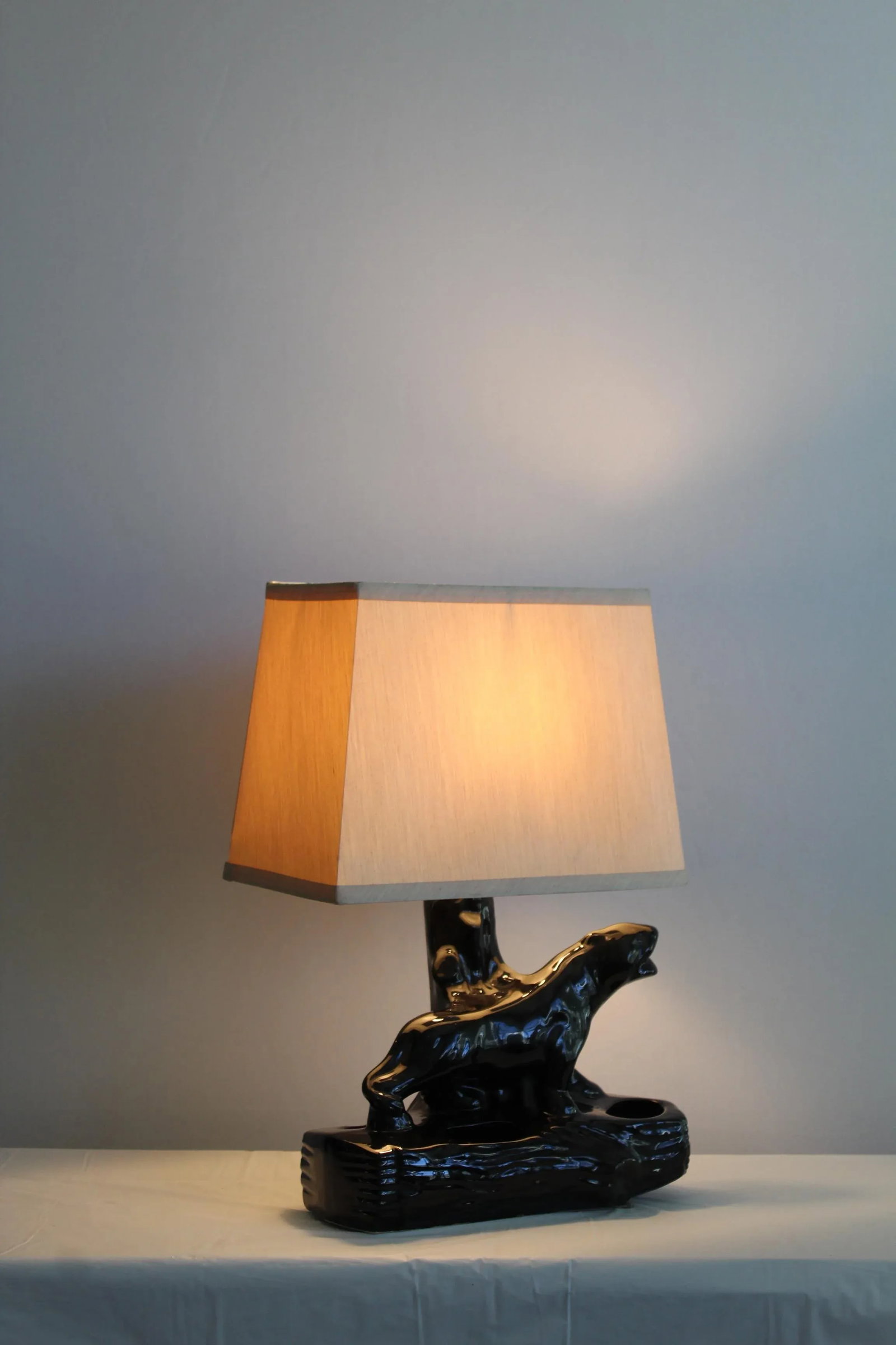 1950s California Ceramic Panther Table Lamp - 3