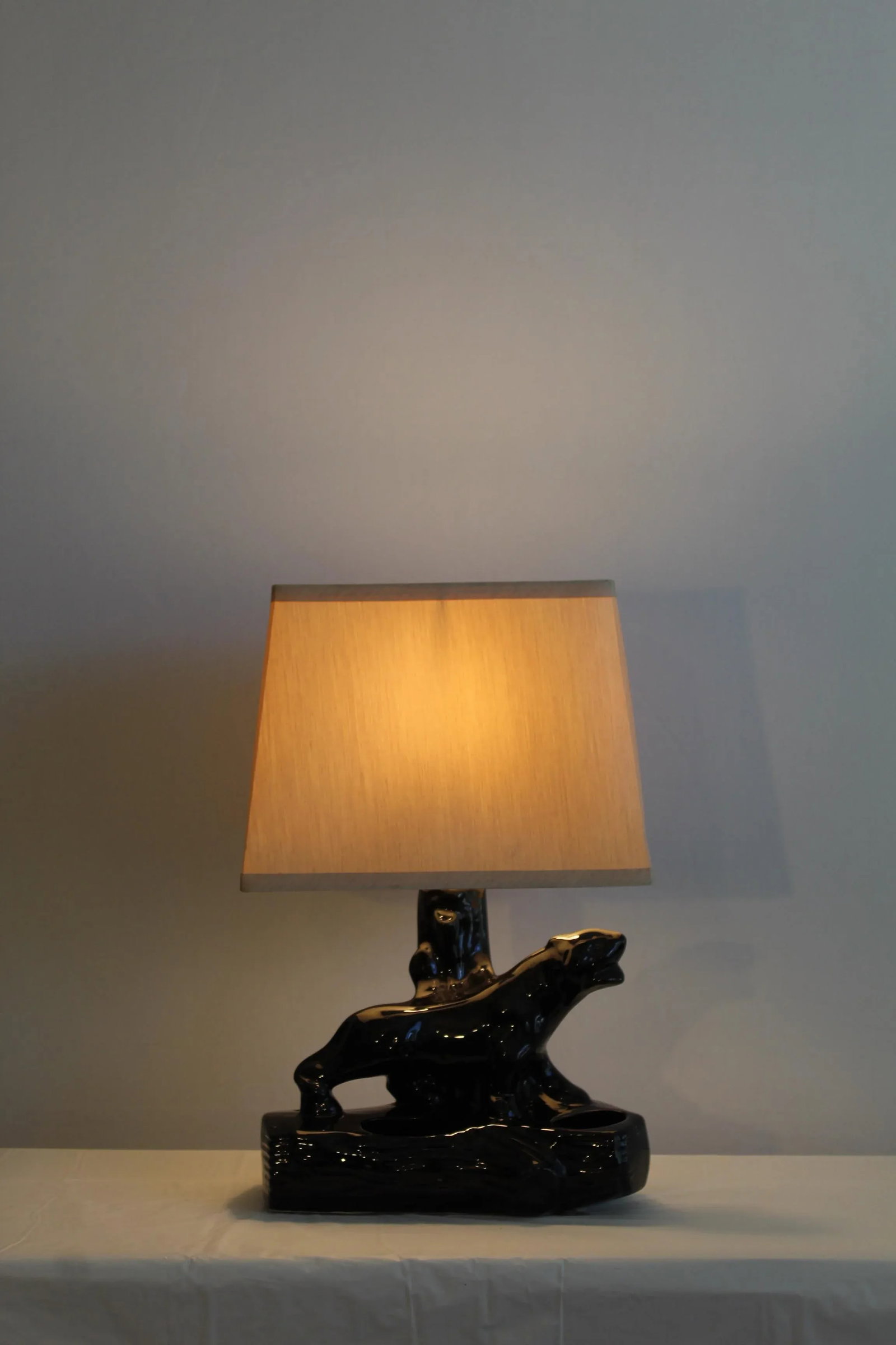 1950s California Ceramic Panther Table Lamp - 4