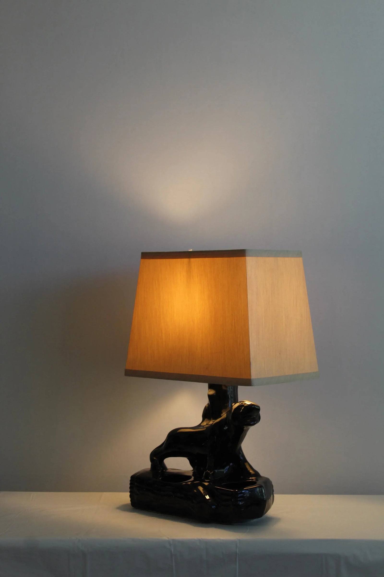 1950s California Ceramic Panther Table Lamp - 5