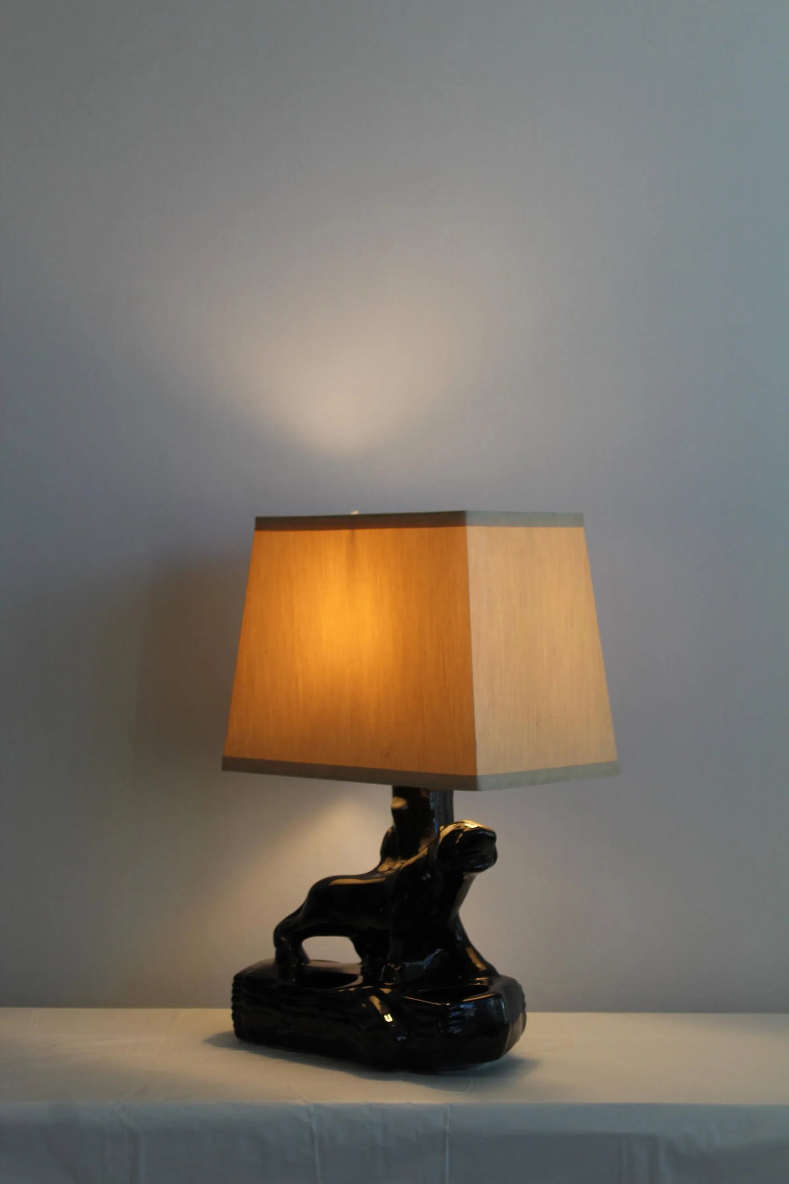 1950s California Ceramic Panther Table Lamp - 6