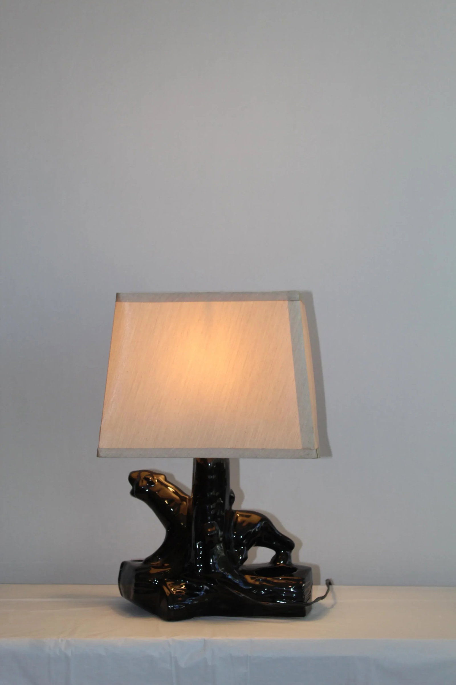 1950s California Ceramic Panther Table Lamp - 9