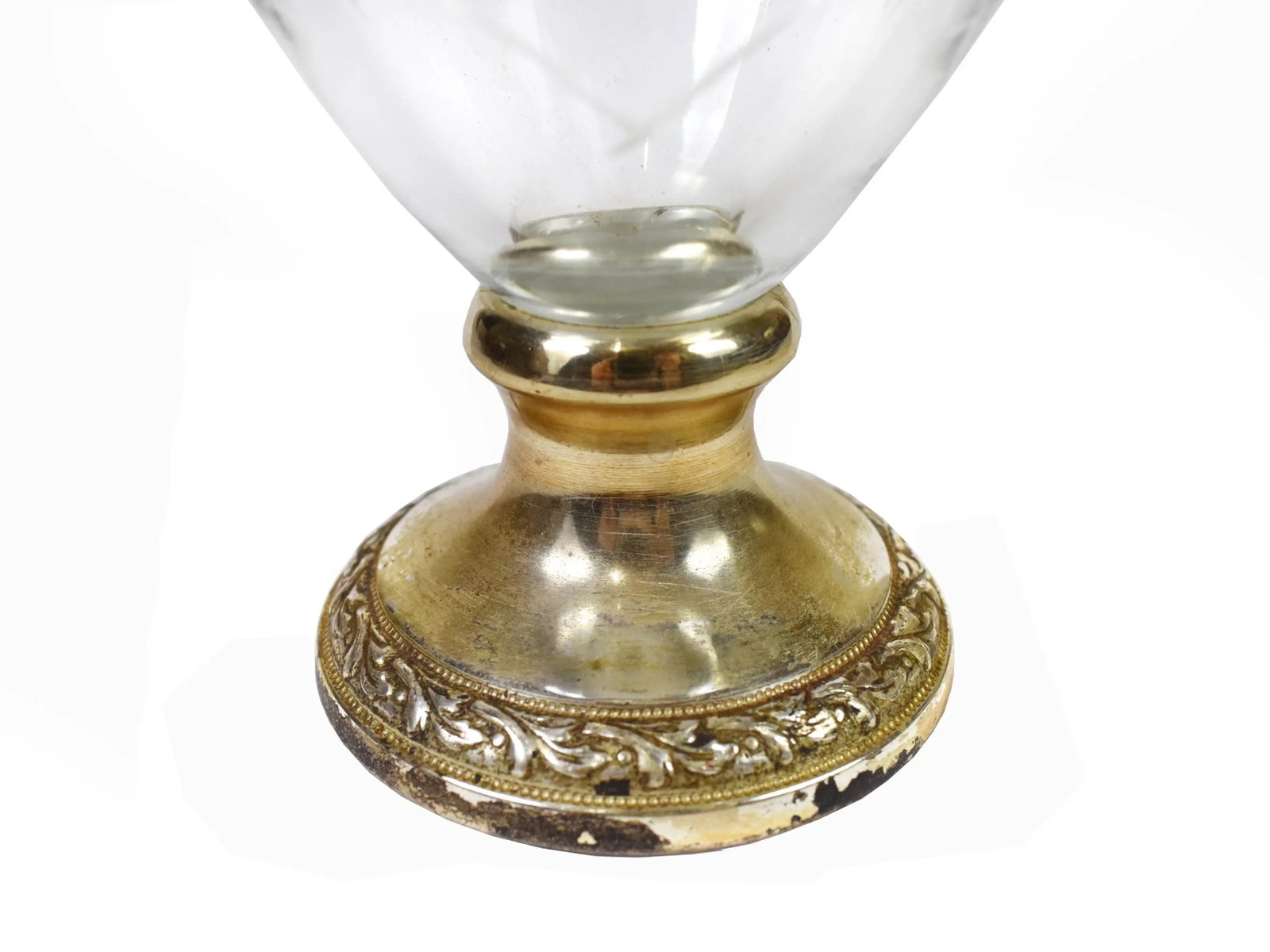 Vintage Italian Victorian Silver Plated Cut Etched Glass Wine Decanter Claret Jug - 3