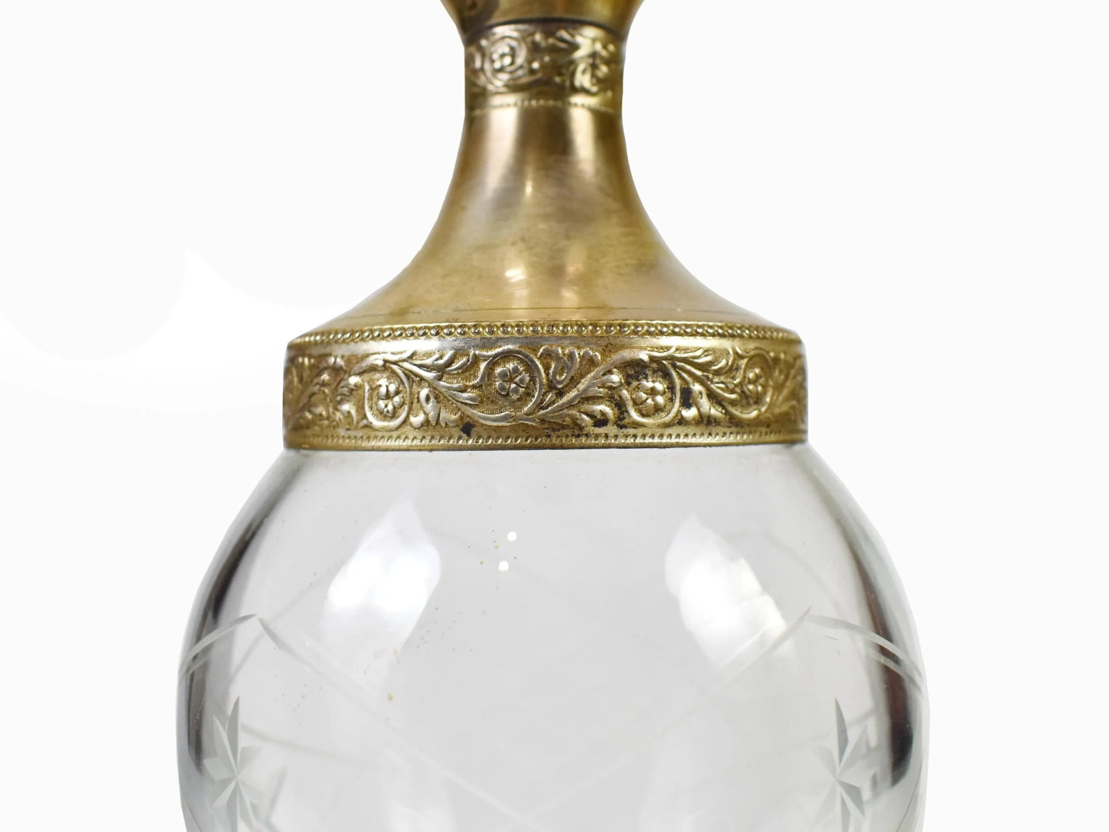 Vintage Italian Victorian Silver Plated Cut Etched Glass Wine Decanter Claret Jug - 4