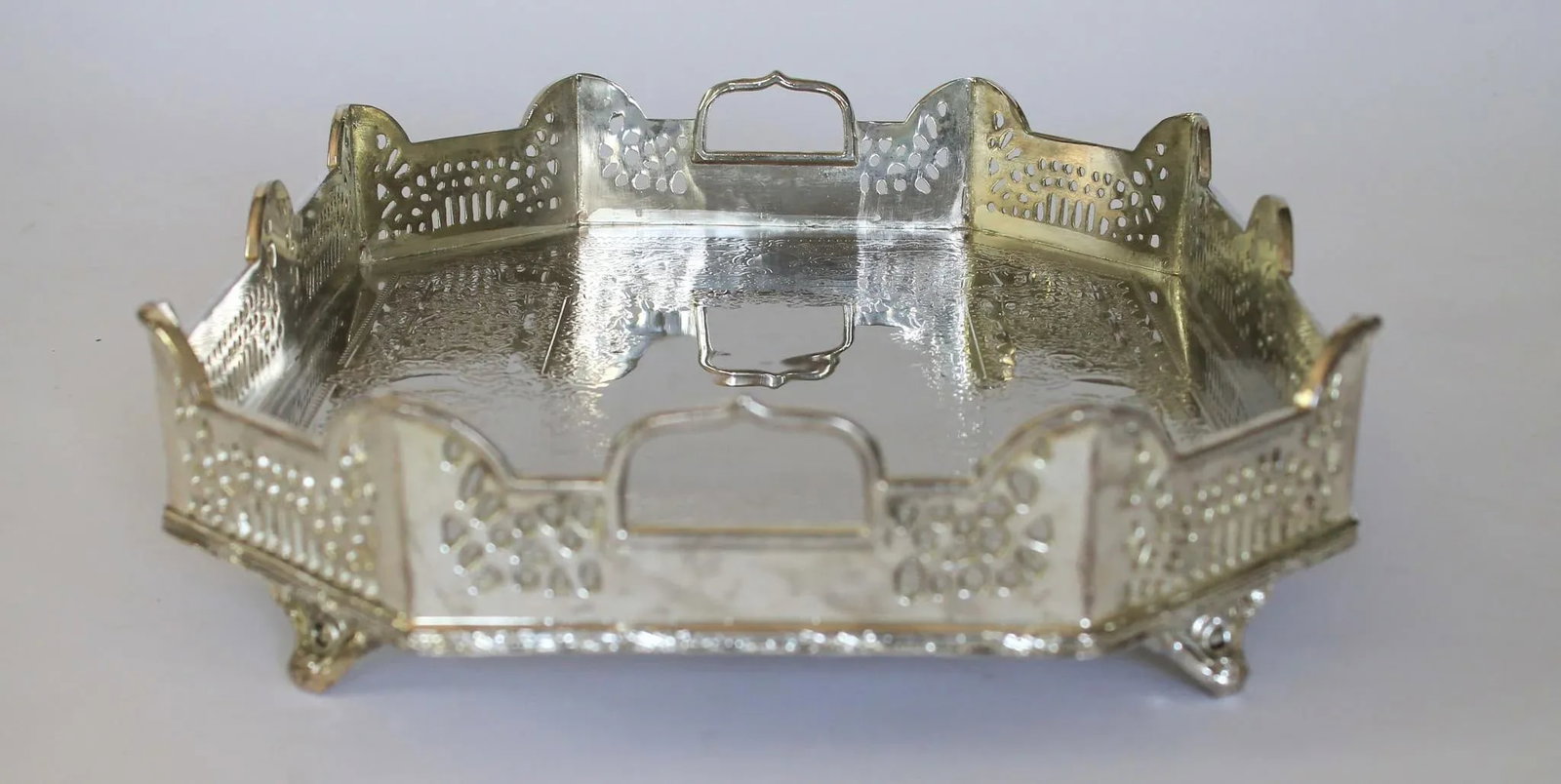 Vintage Edwardian-Style Reticulated Serving Tray - 5