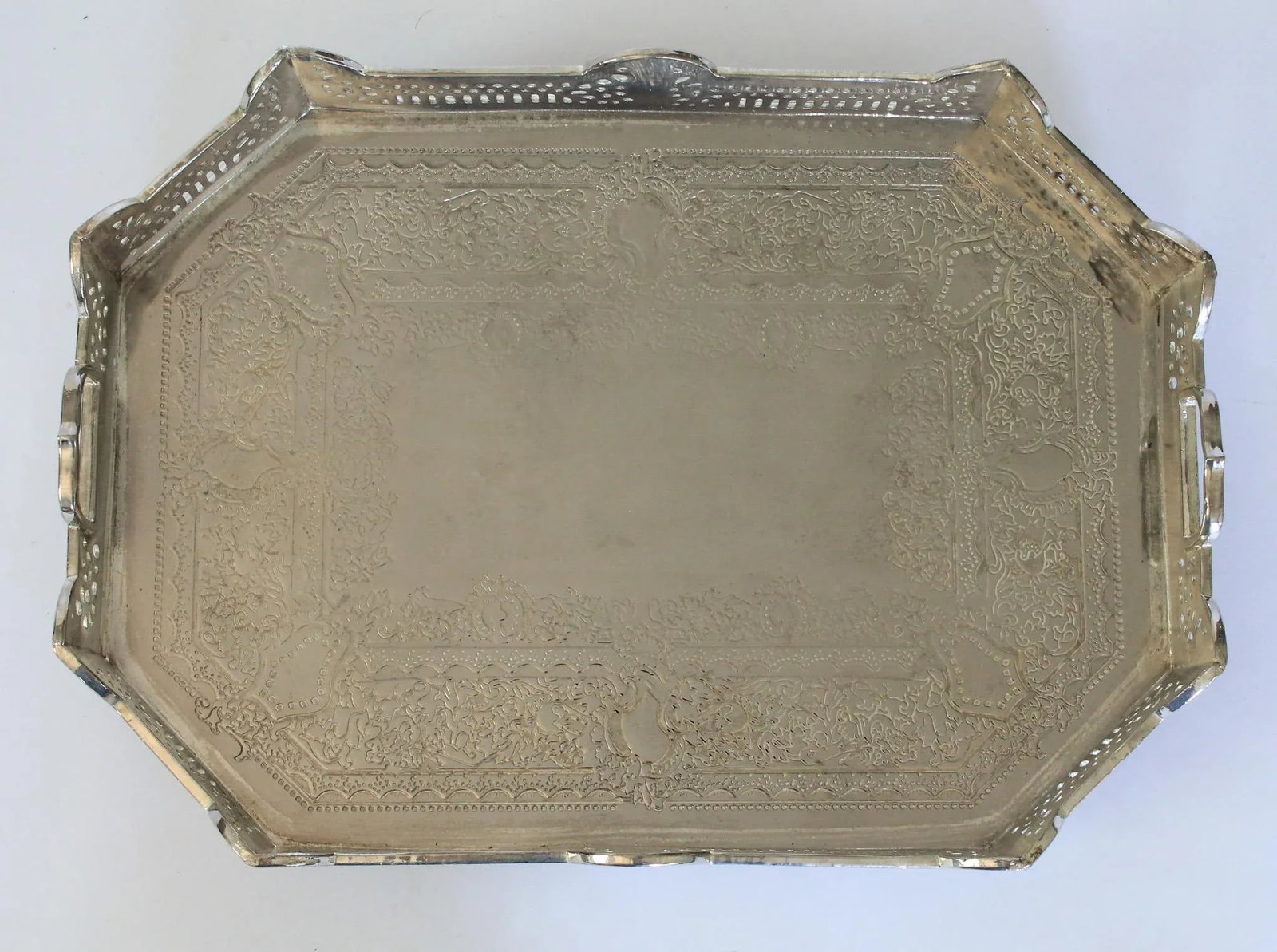 Vintage Edwardian-Style Reticulated Serving Tray - 6