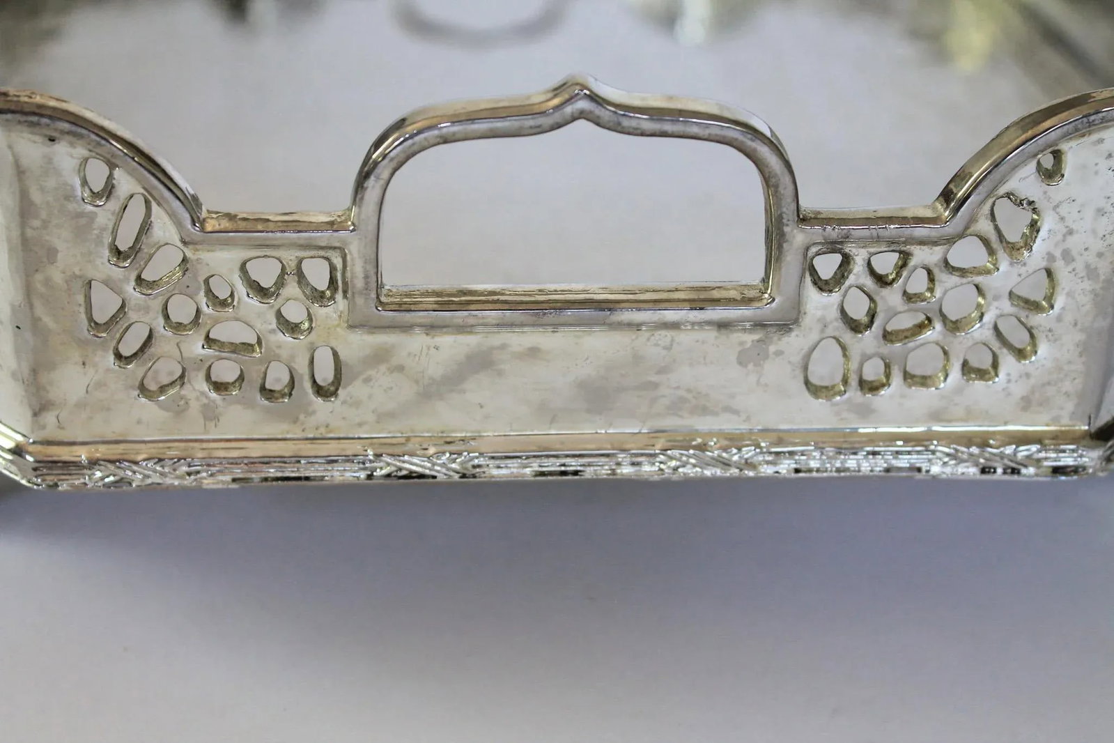 Vintage Edwardian-Style Reticulated Serving Tray - 8