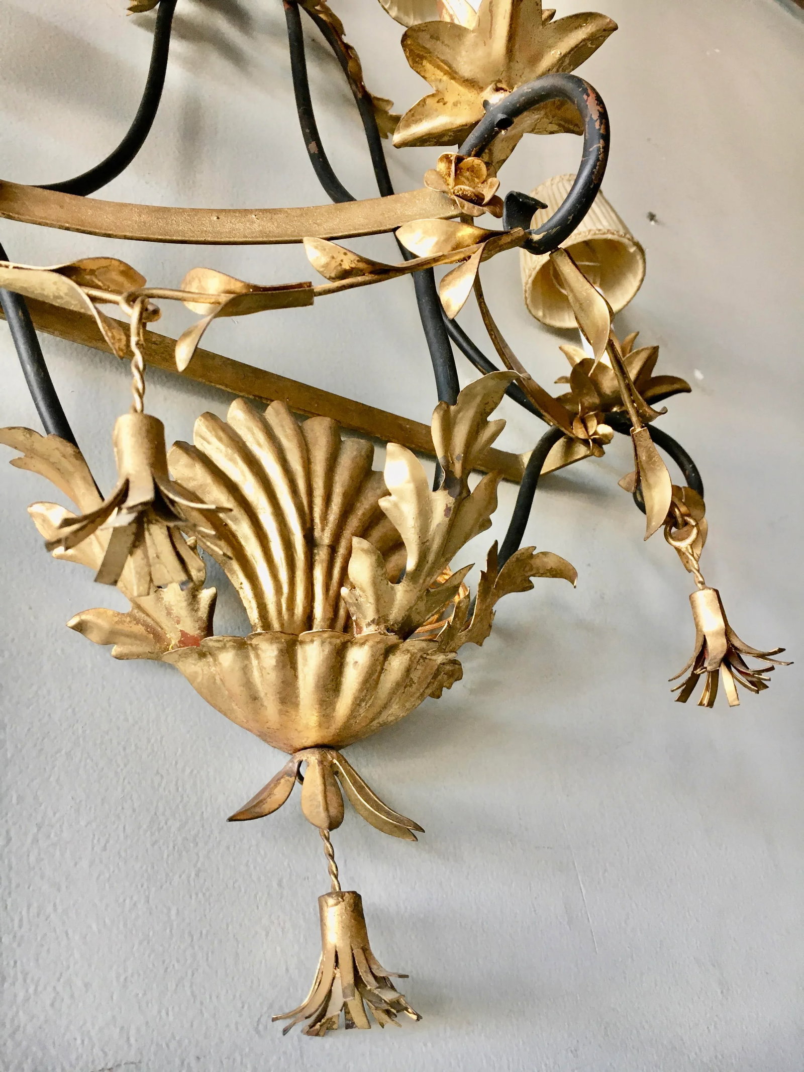 Mid 20th C. Italian Tole Sconce Lights - a Pair - 4