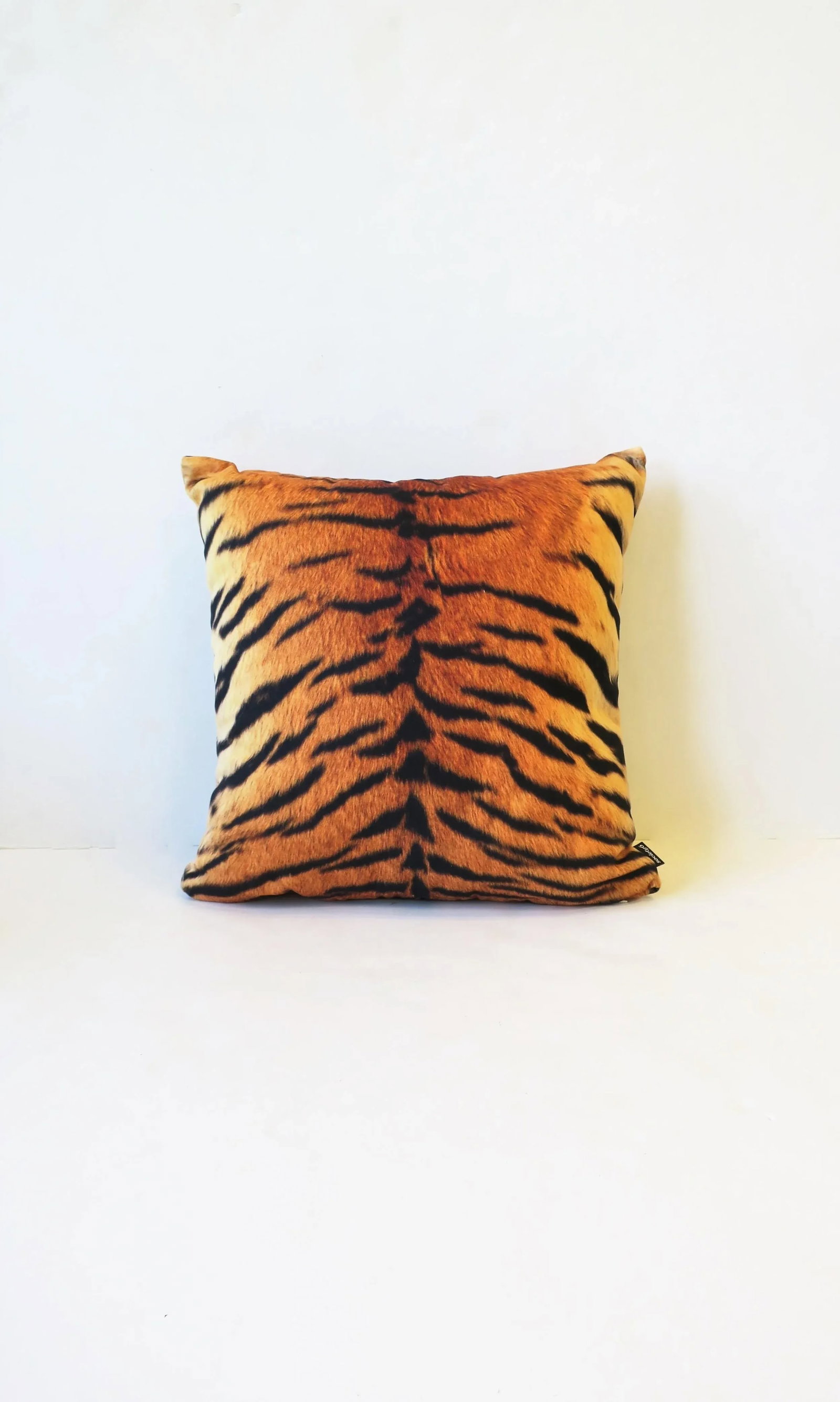 Tiger Cat Cotton Throw Pillow - 2