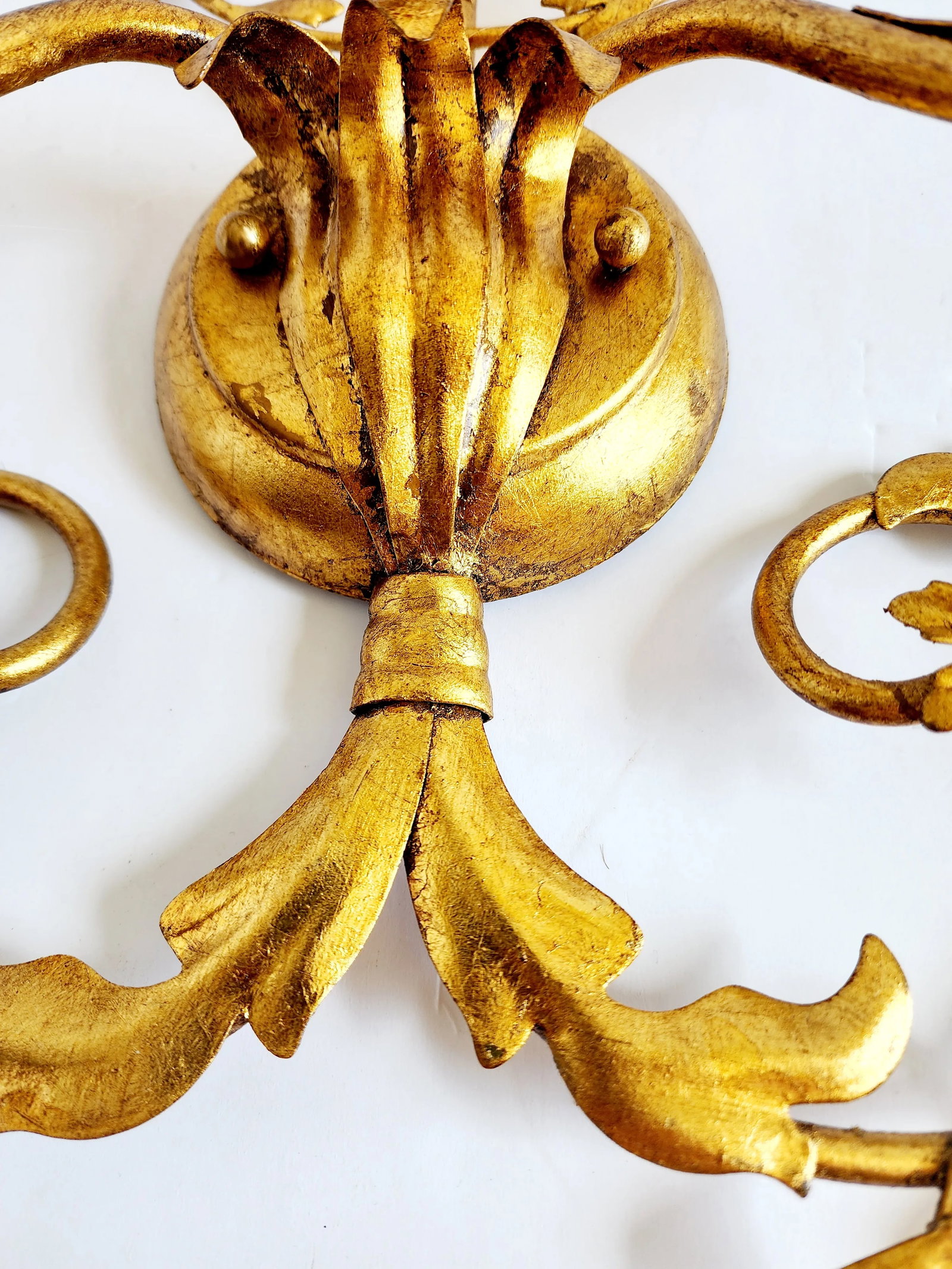 Vaughan Lighting Adam Style Gilt Metal 3 Lights Wall Sconces- A Pair - 8