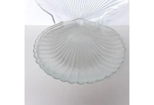Vintage Glass Scallop Plates & Server - Set of 5 - 4