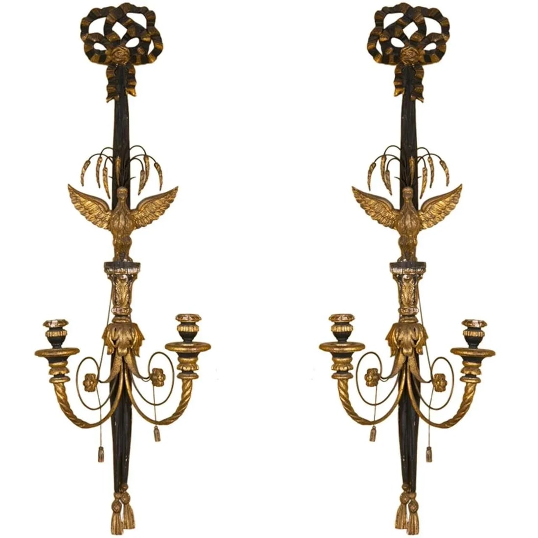 Eagle Carved Gilt Wall Sconces - a Pair (1 of 9)