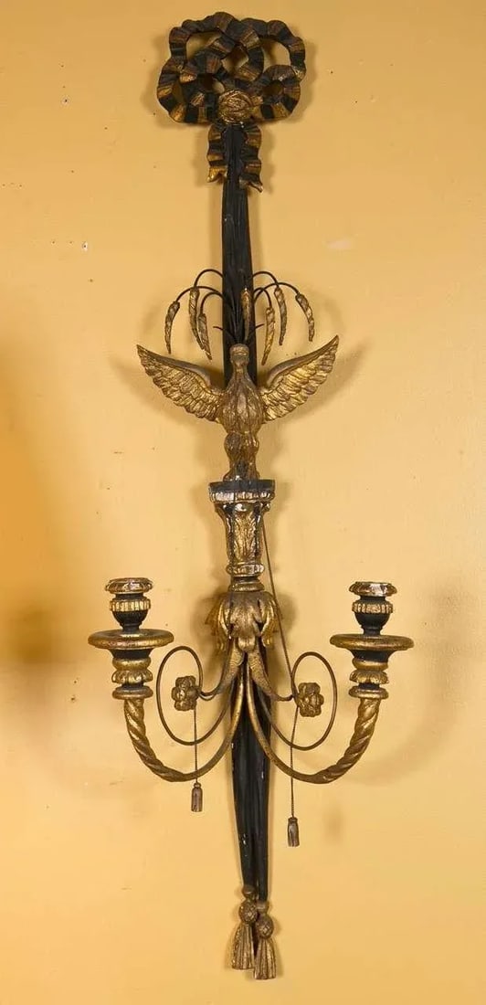 Eagle Carved Gilt Wall Sconces - a Pair - 2