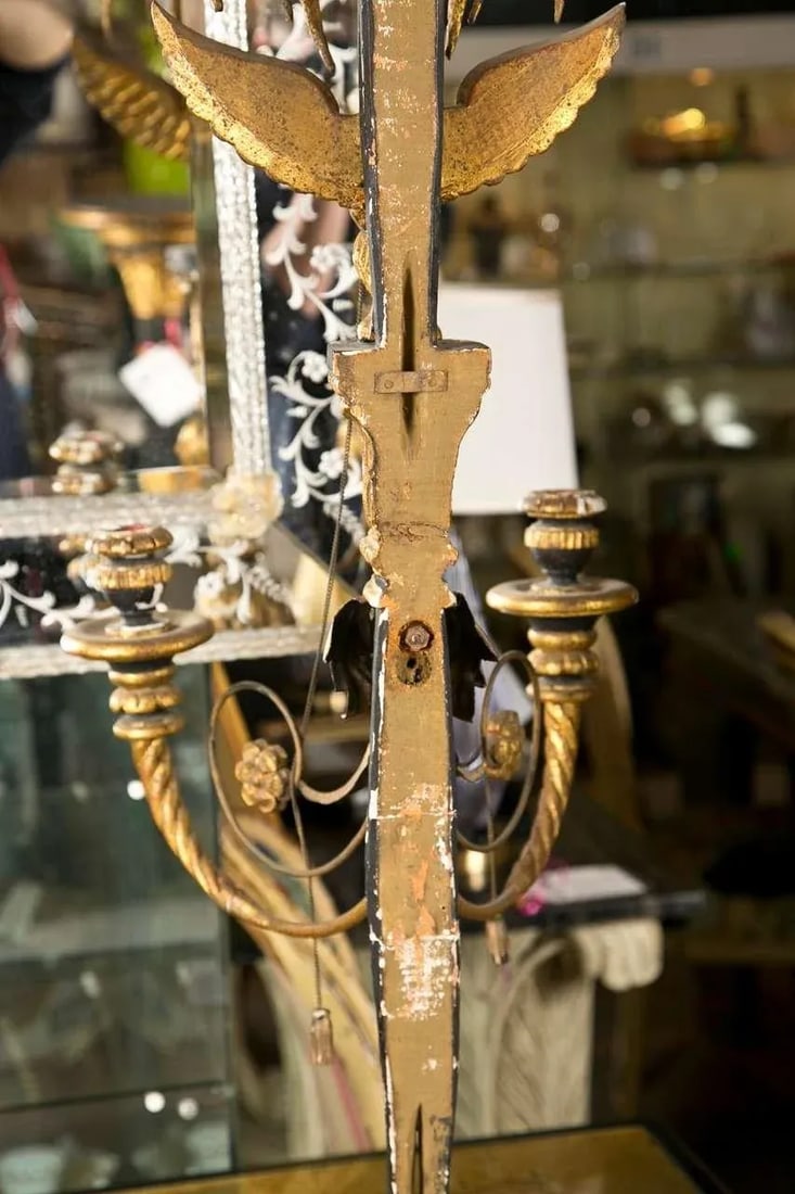 Eagle Carved Gilt Wall Sconces - a Pair - 8