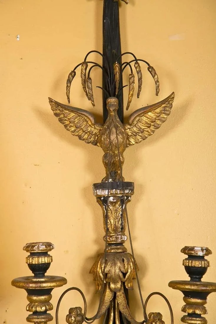 Eagle Carved Gilt Wall Sconces - a Pair - 9