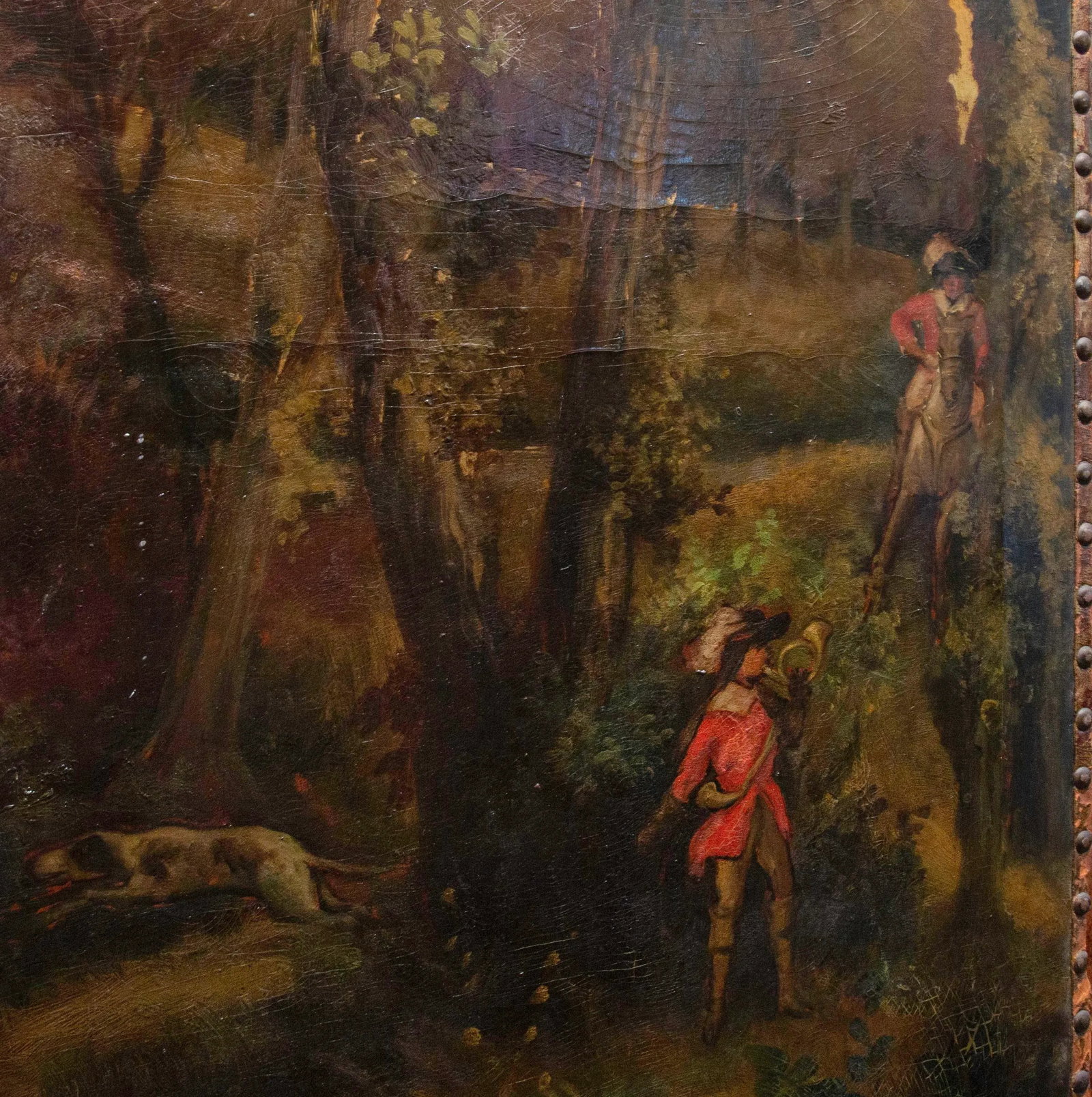 Late 19th Century Painted Screen With Hunt Scene - 2