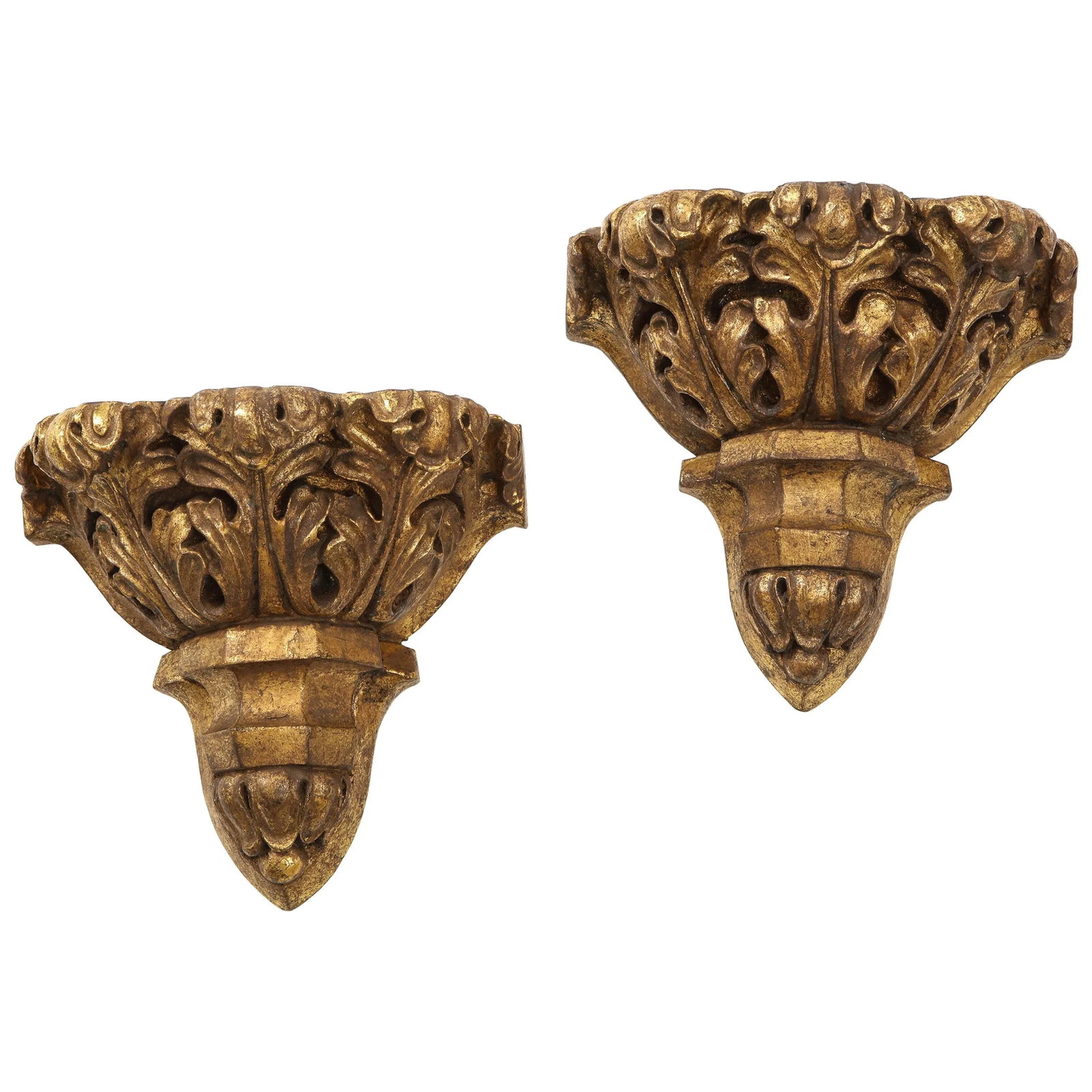 George IV Gilt Mahogany Wall Brackets - a Pair - 8