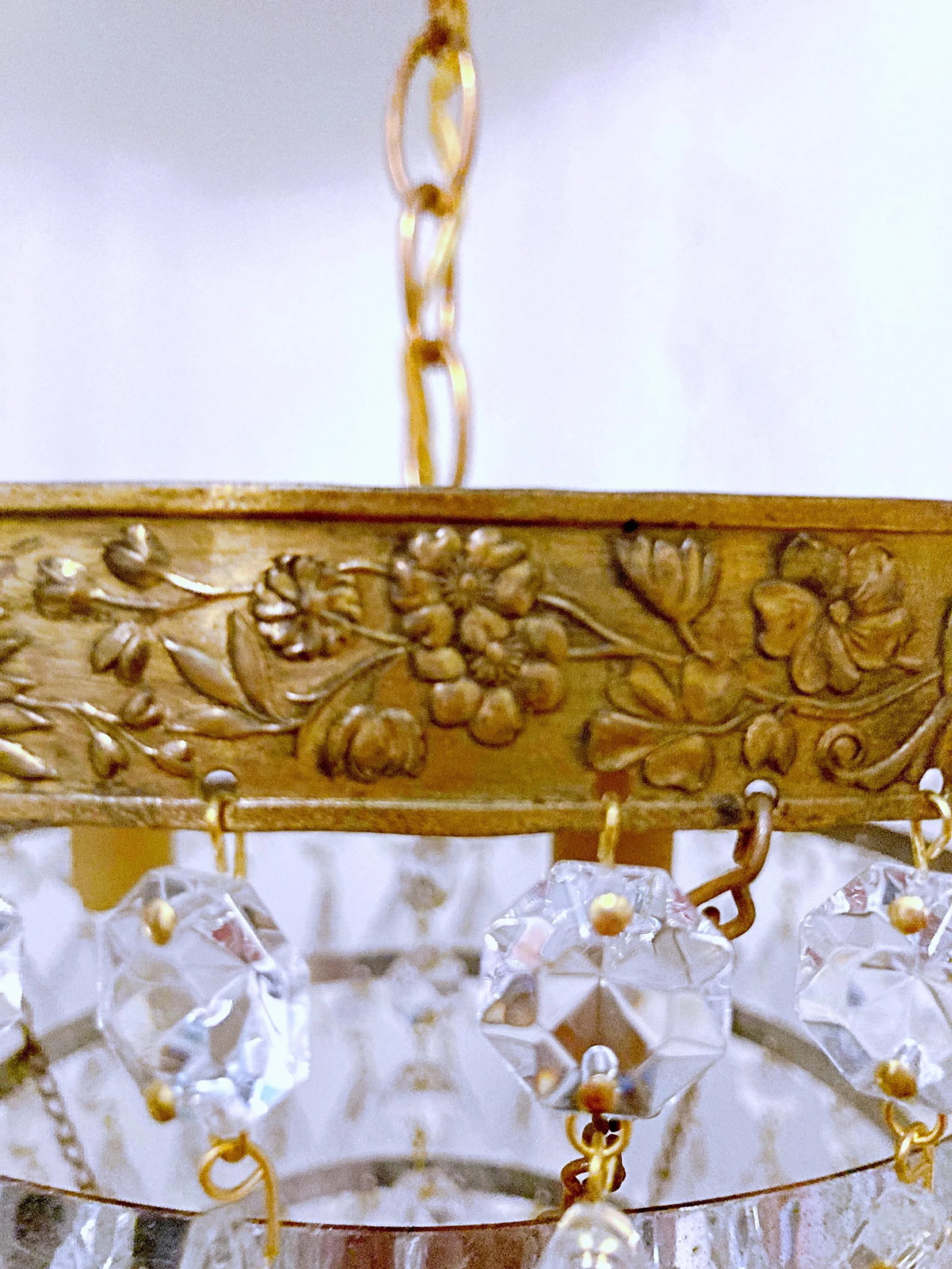 Vintage 1950s Italian Brass Upside Down Layered Cake Chandelier - 6