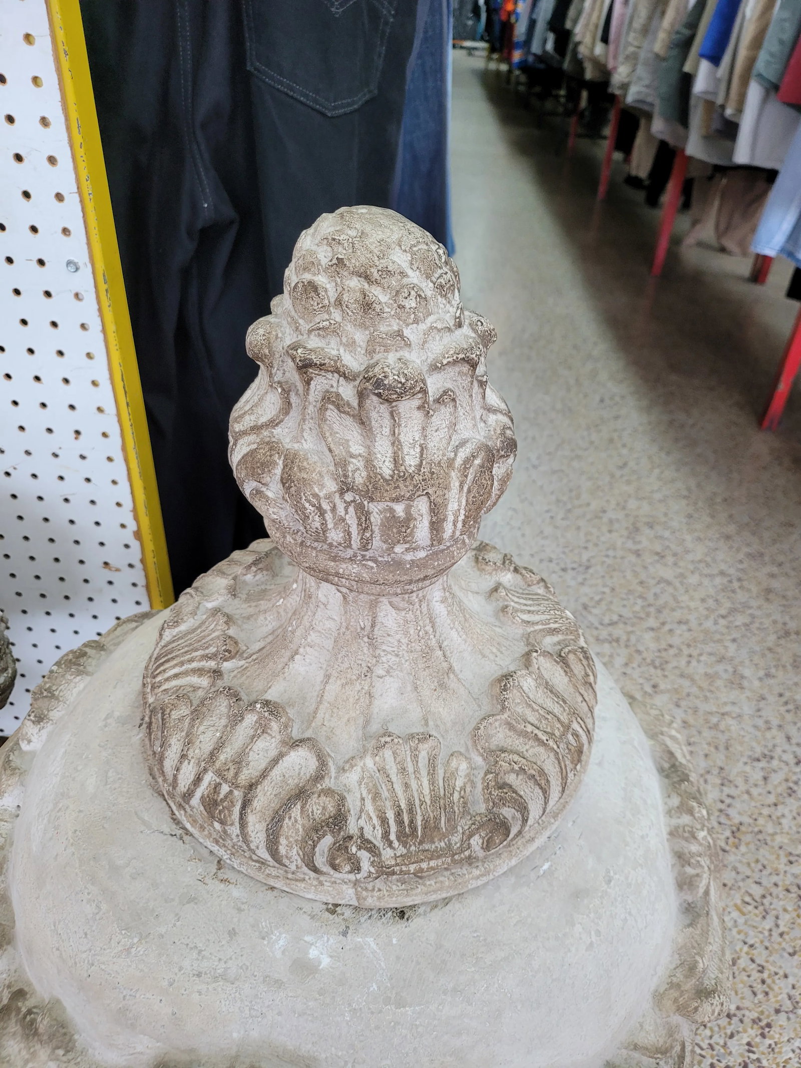 Vintage Concrete Urns With Rams Heads & Garlands - 5