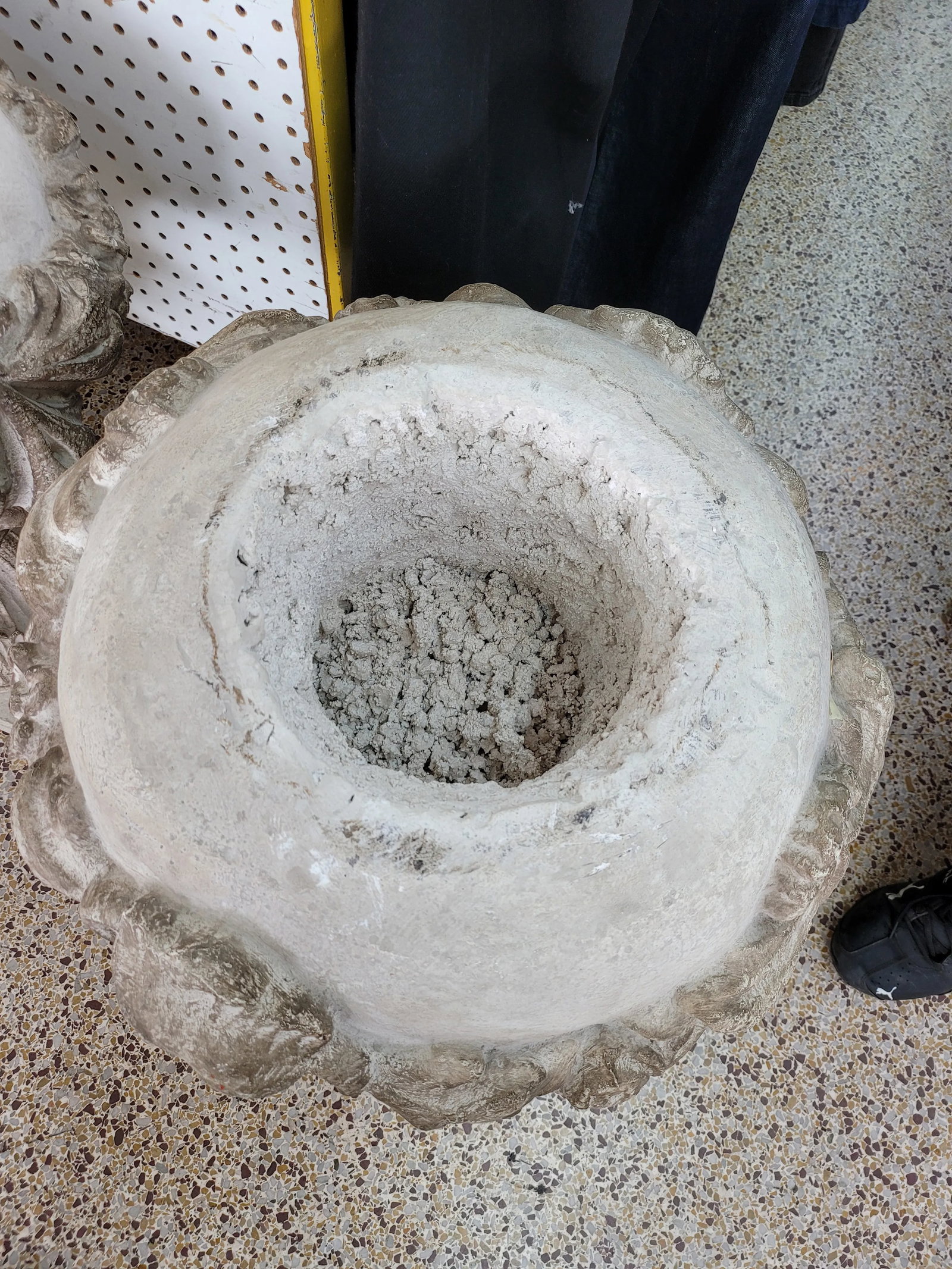 Vintage Concrete Urns With Rams Heads & Garlands - 9