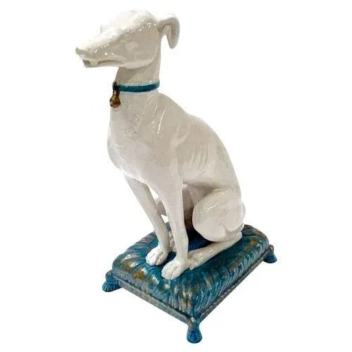Vintage Italian Ceramic Whippet Figurine - 2