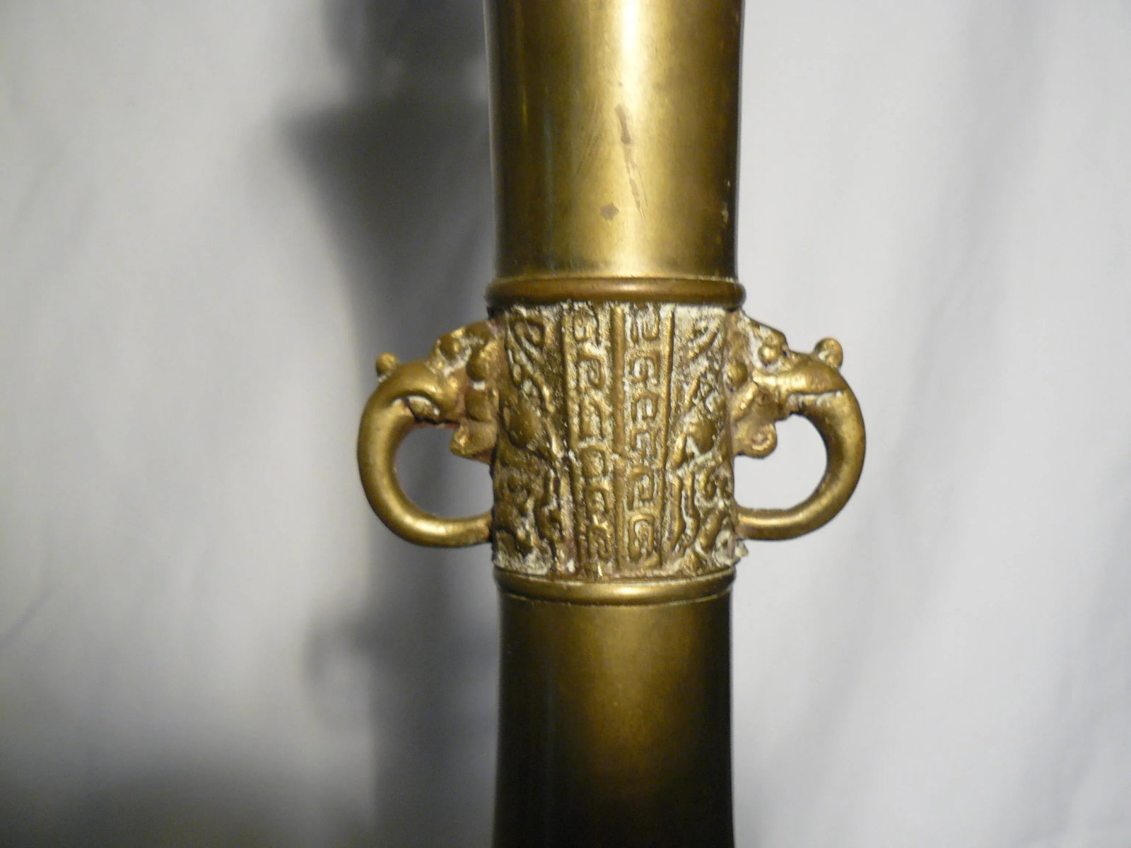 Mid-Century Asian Brass Lamps in the Style of James Mont - a Pair - 5