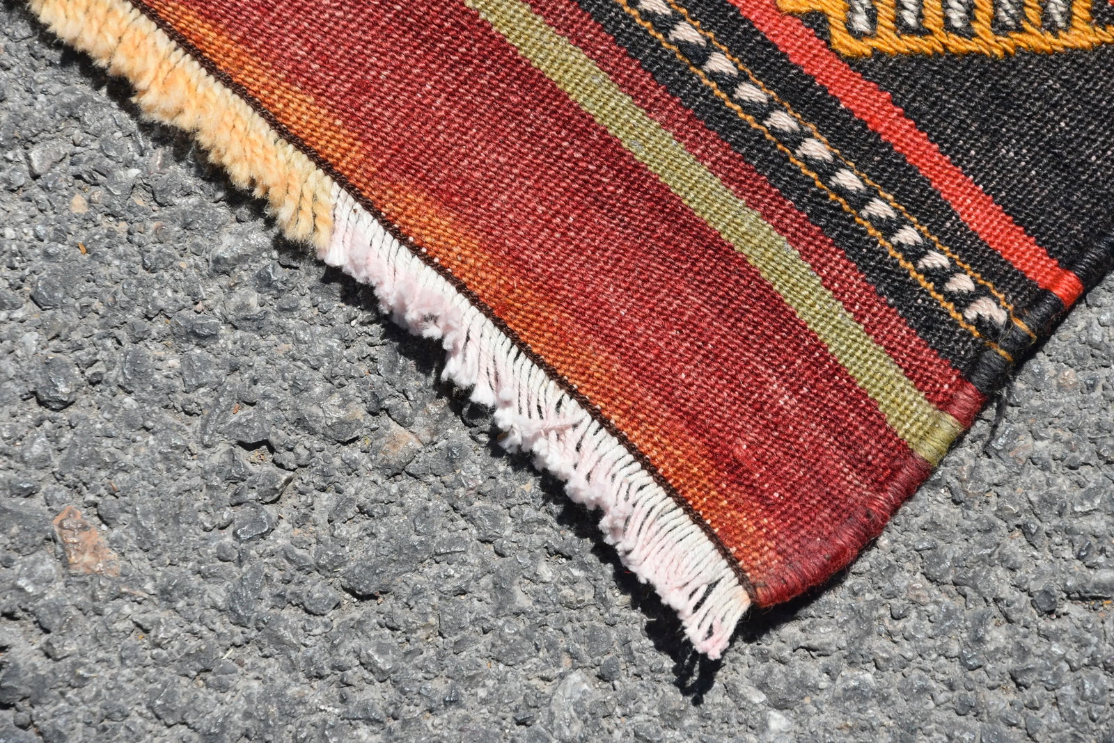 1980s Turkish Red Striped Cecim Oushak Kilim - 5