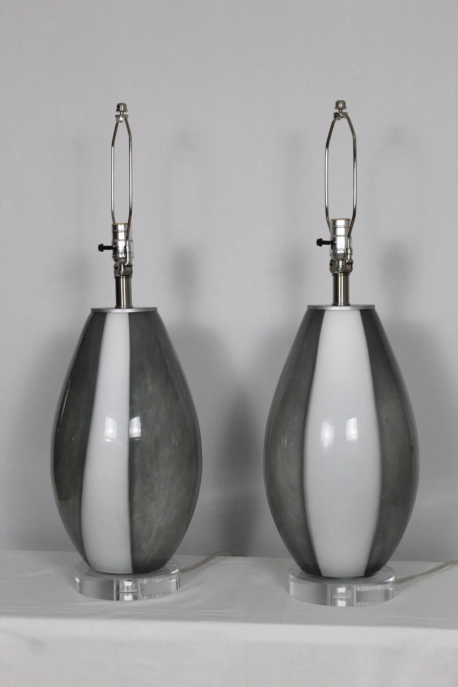 1960s Organic Shape Murano Glass Table Lamps - a Pair - 10